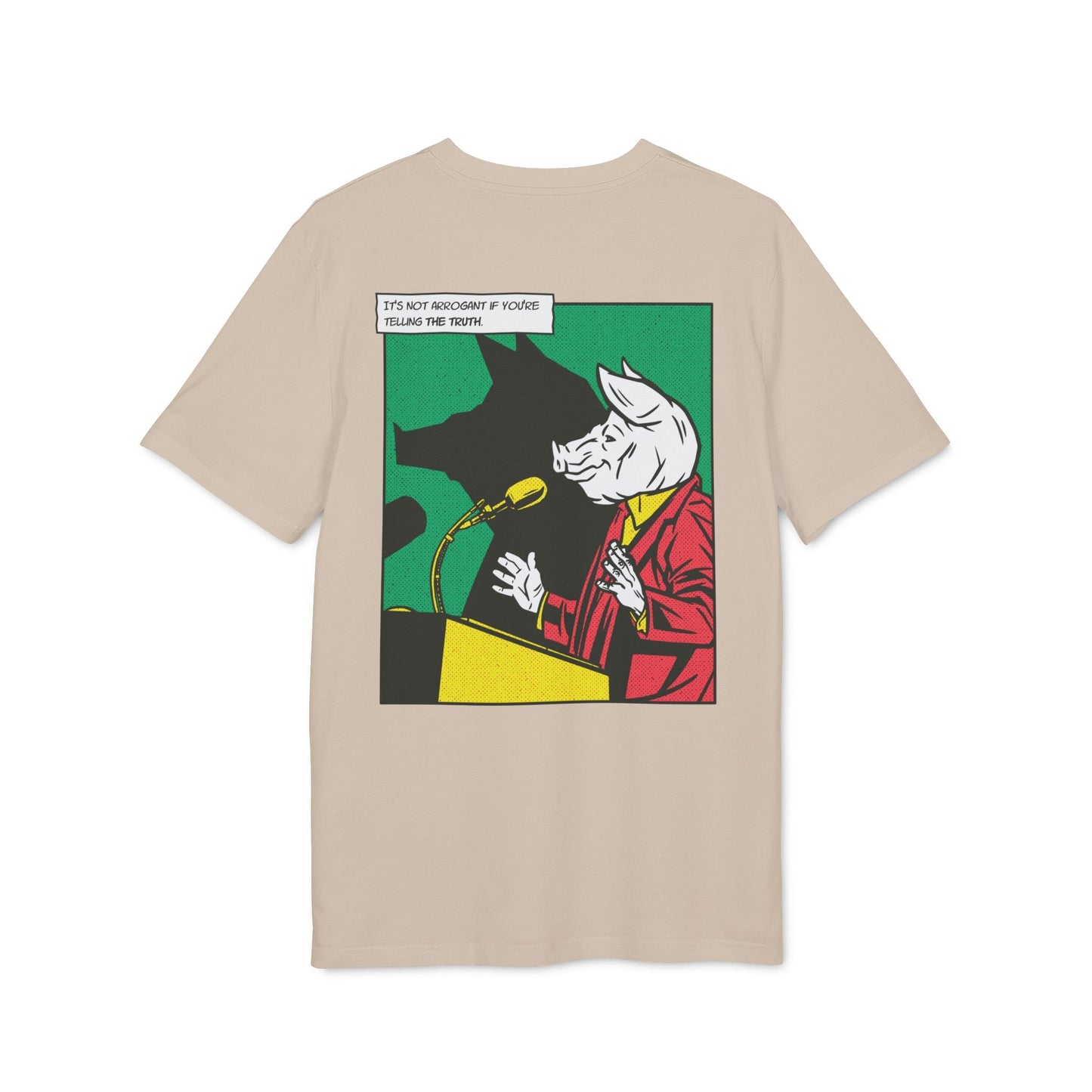 Pig Politician - Comic Mafia - Premium Bio Unisex T-Shirt - Back Print-7