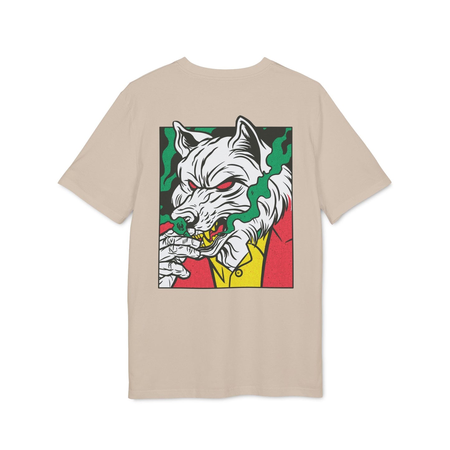 Smoking Wolf - Comic Mafia - Premium Bio Unisex T-Shirt - Back Print-7