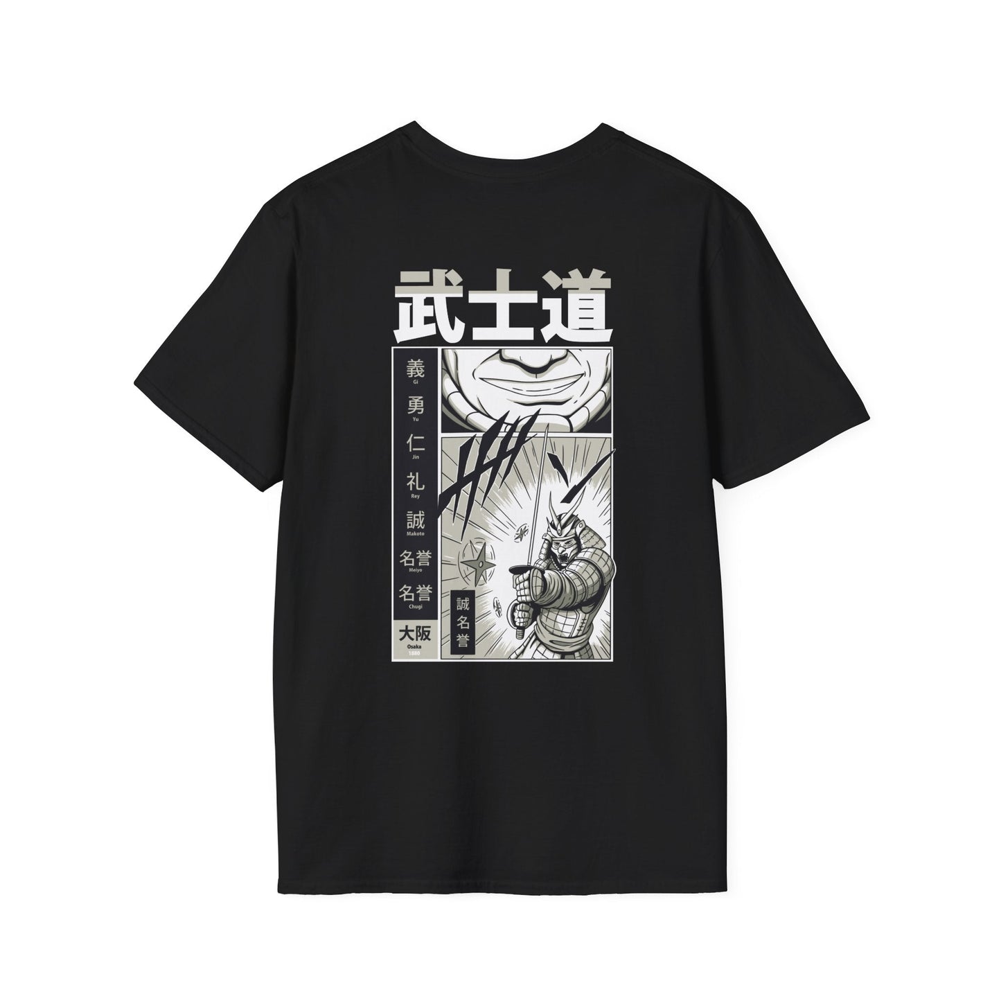 Ninja Attack - Samurai Manga - Unisex T-Shirt - Back Print-0