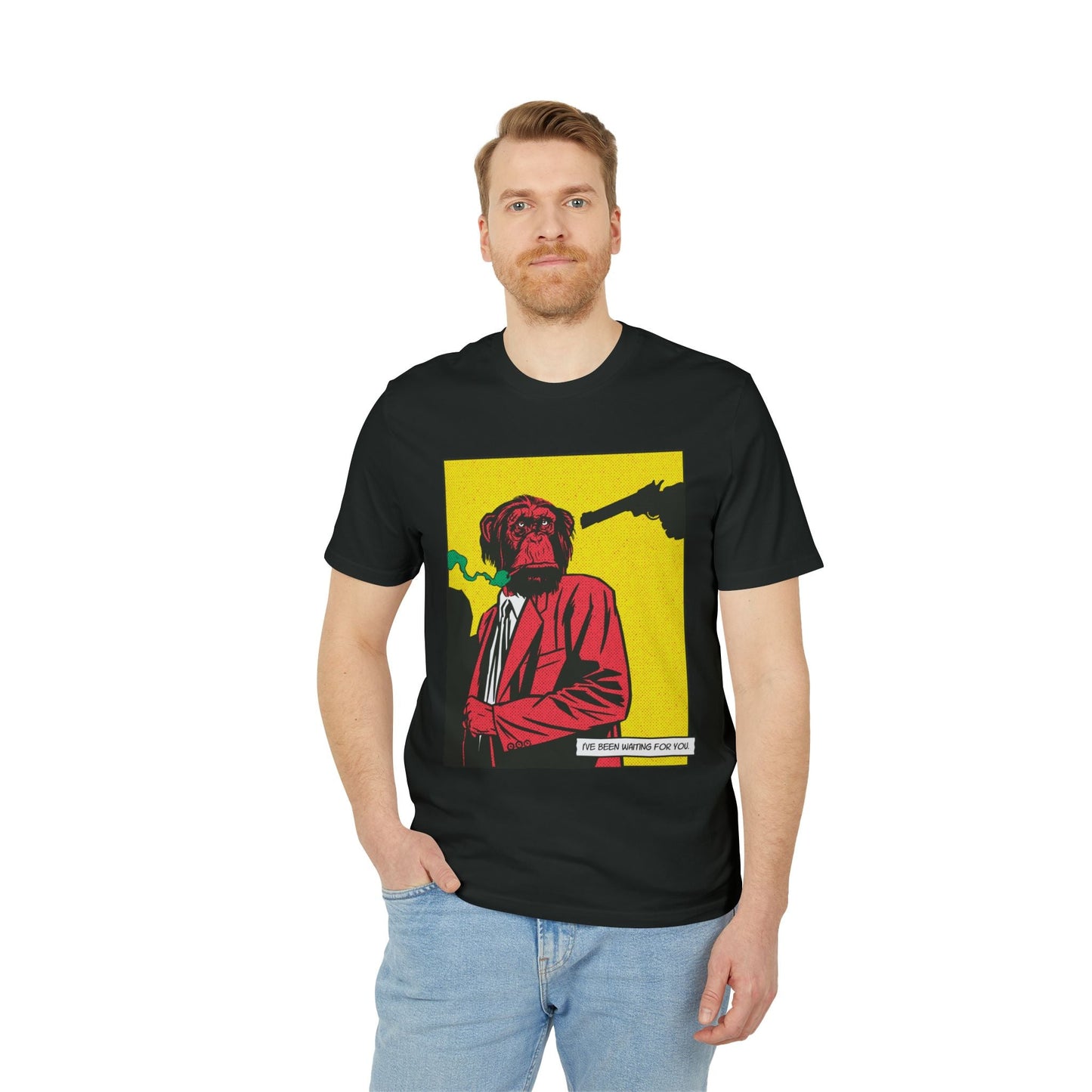 Monkey Gun - Comic Mafia - Premium Bio Unisex T-Shirt - Front Print-4