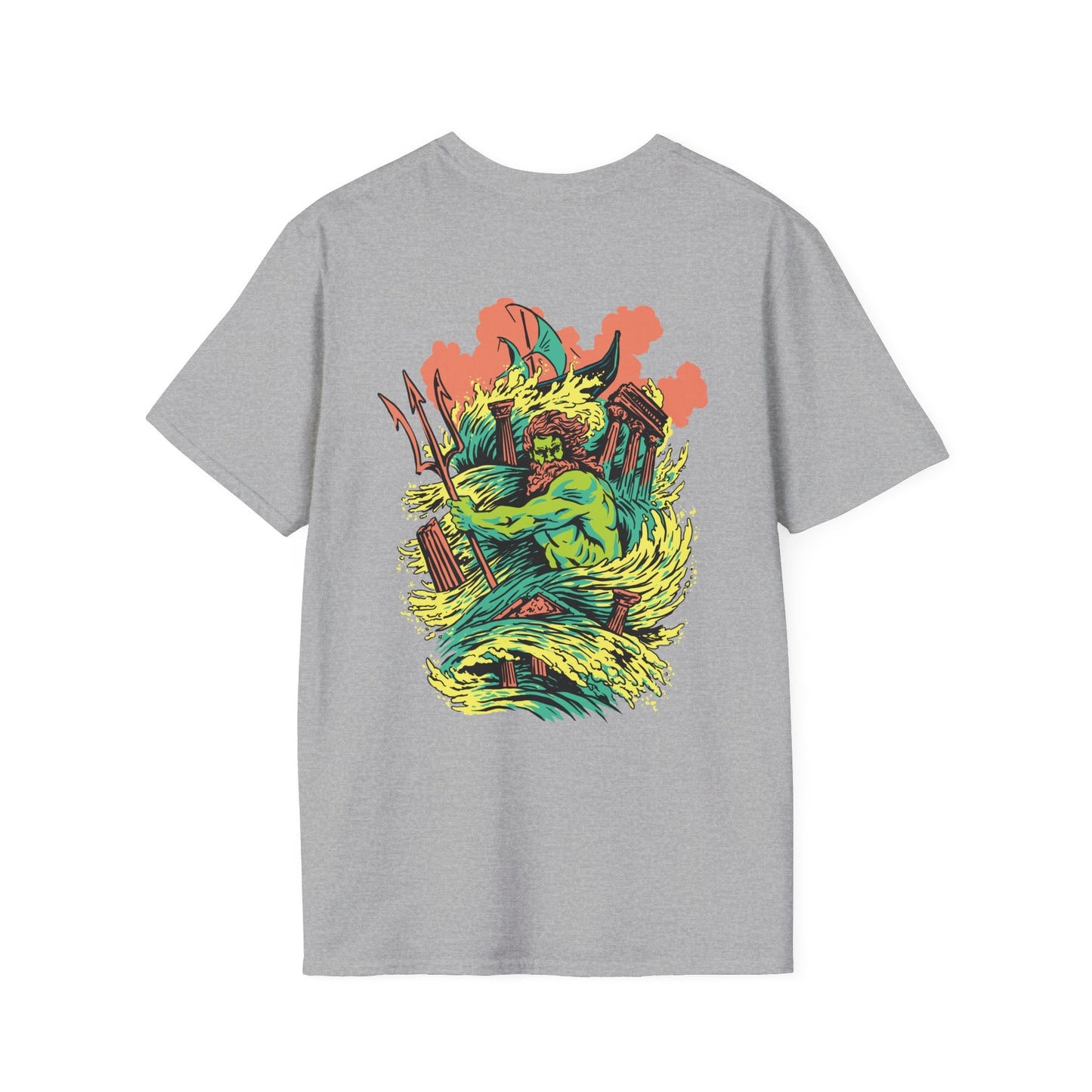 Poseidon - Greek Mythology - Unisex T-Shirt - Back Print-8