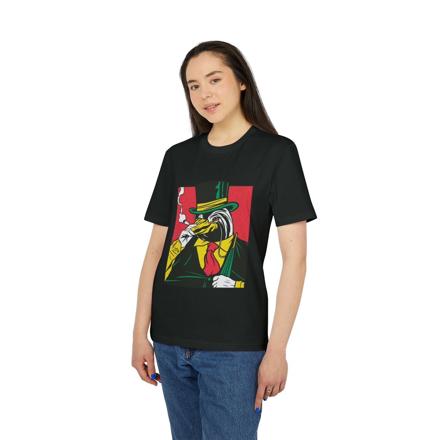 Smoking Penguin - Comic Mafia - Premium Bio Unisex T-Shirt - Front Print-2