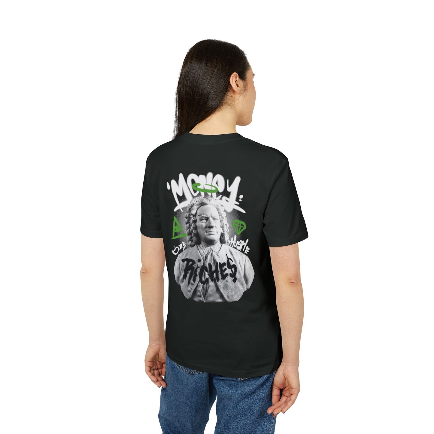 Money Riches - Gods Way - Premium Bio Unisex T-Shirt - Back Print-2