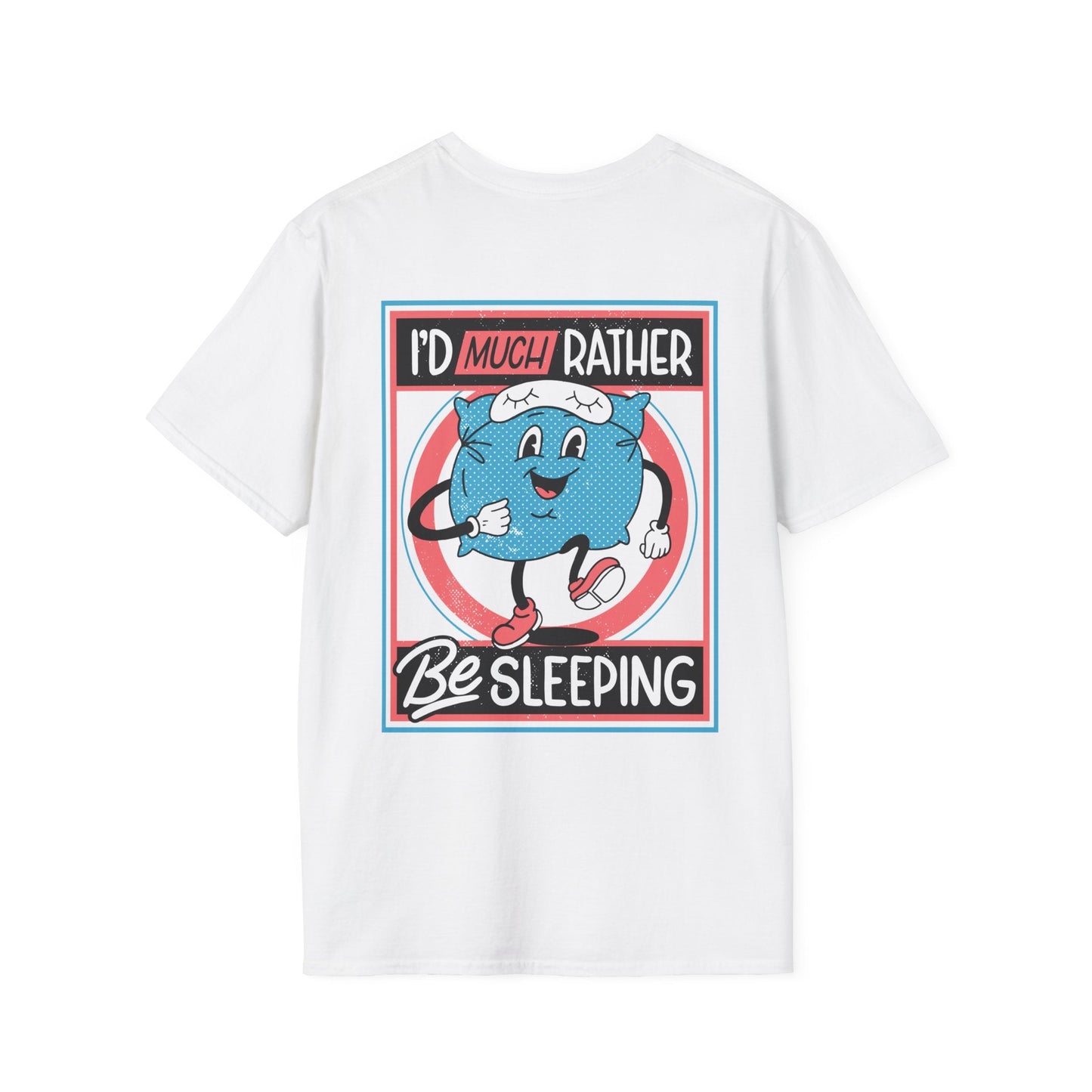 I´d much rather be sleeping - Antisocial Retro - Unisex T-Shirt - Back Print-0