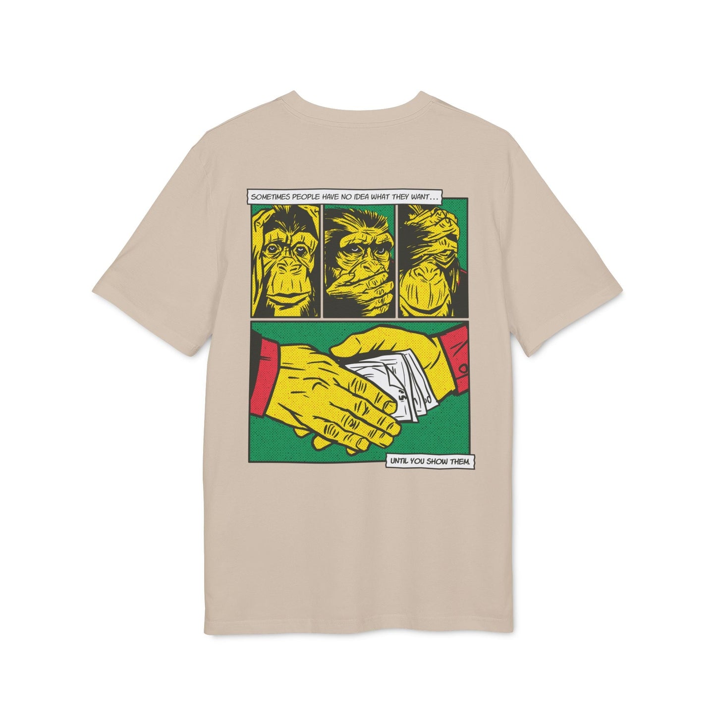 Three Monkeys - Comic Mafia - Premium Bio Unisex T-Shirt - Back Print-7