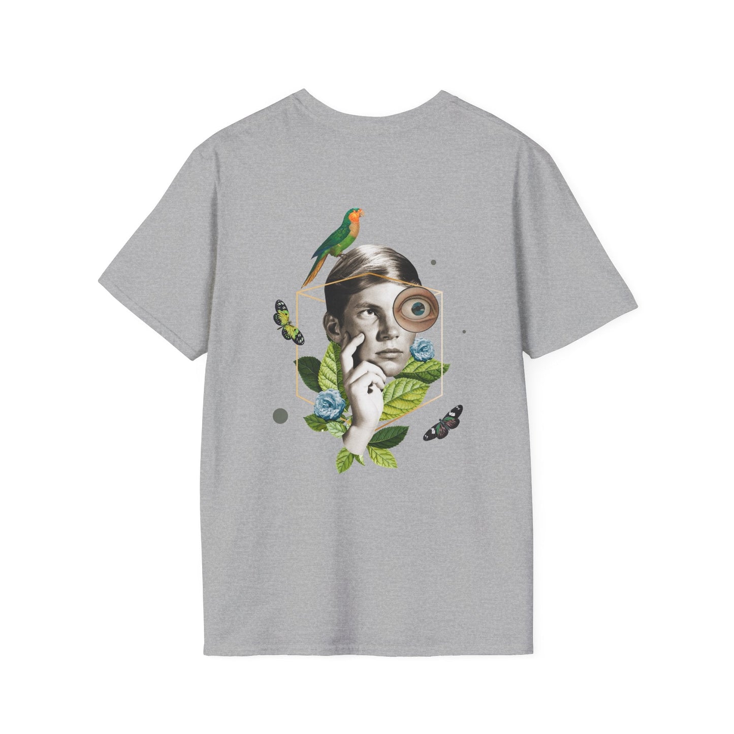 Parrot - Quirky Collage - Unisex T-Shirt - Back Print-4