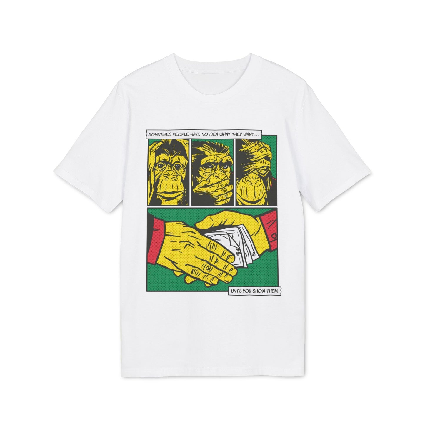 Three Monkeys - Comic Mafia - Premium Bio Unisex T-Shirt - Front Print-6