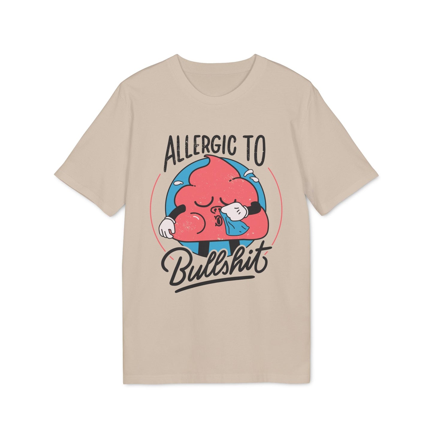 Allergic to Bullshit - Antisocial Retro - Premium Bio Unisex T-Shirt - Front Print-5