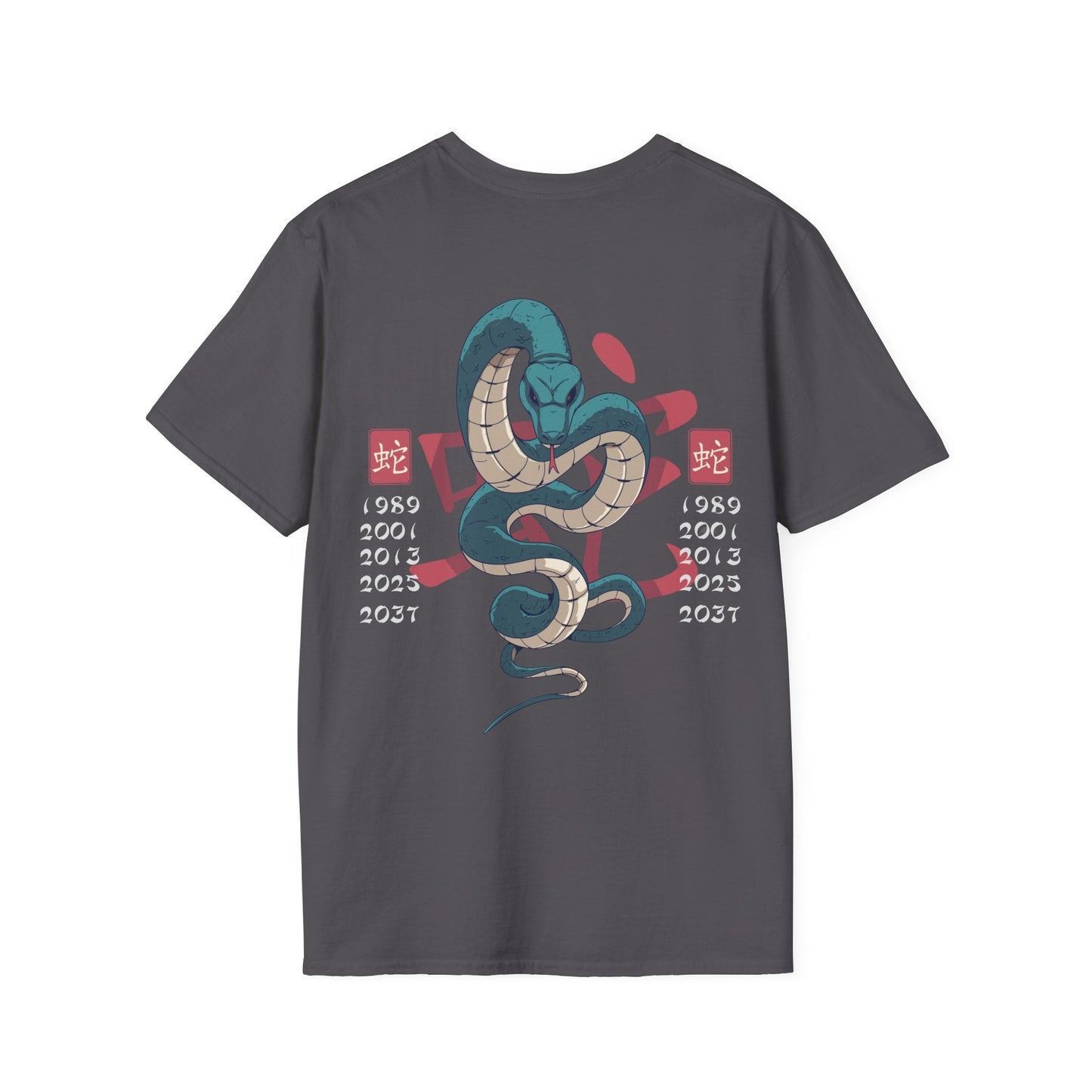 Snake - Chinese Zodiac Anime - Unisex T-Shirt - Back Print-5