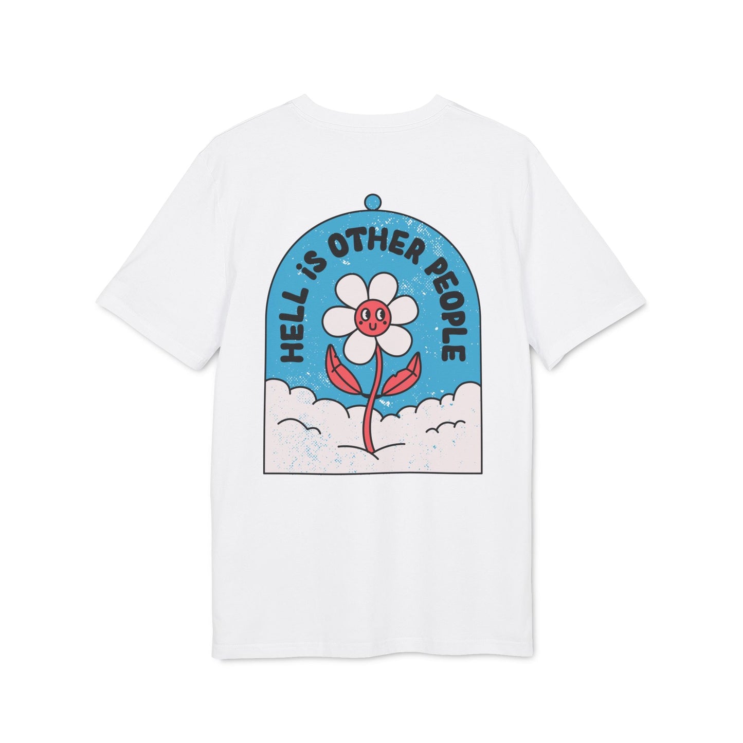 Hell is other People - Antisocial Retro - Premium Bio Unisex T-Shirt - Back Print-0
