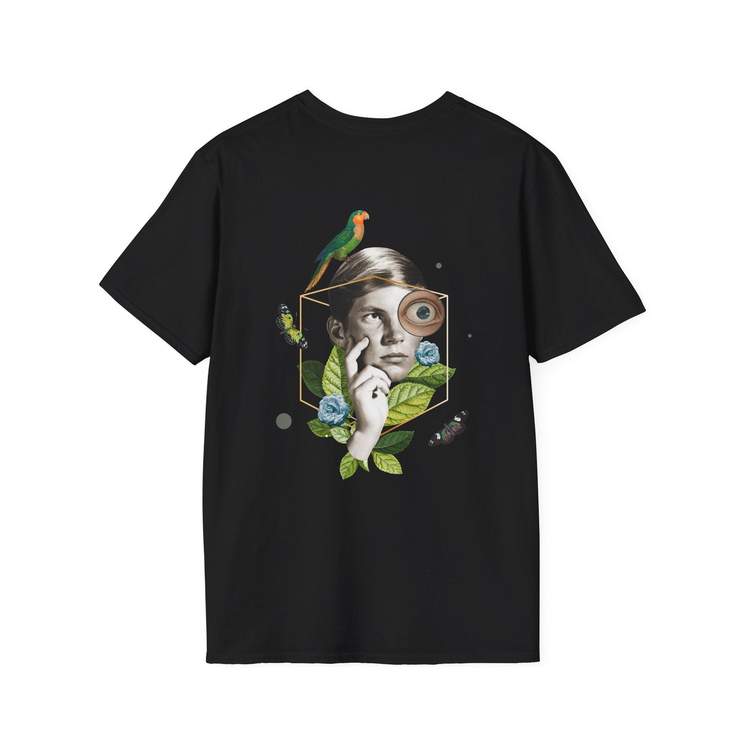 Parrot - Quirky Collage - Unisex T-Shirt - Back Print-0