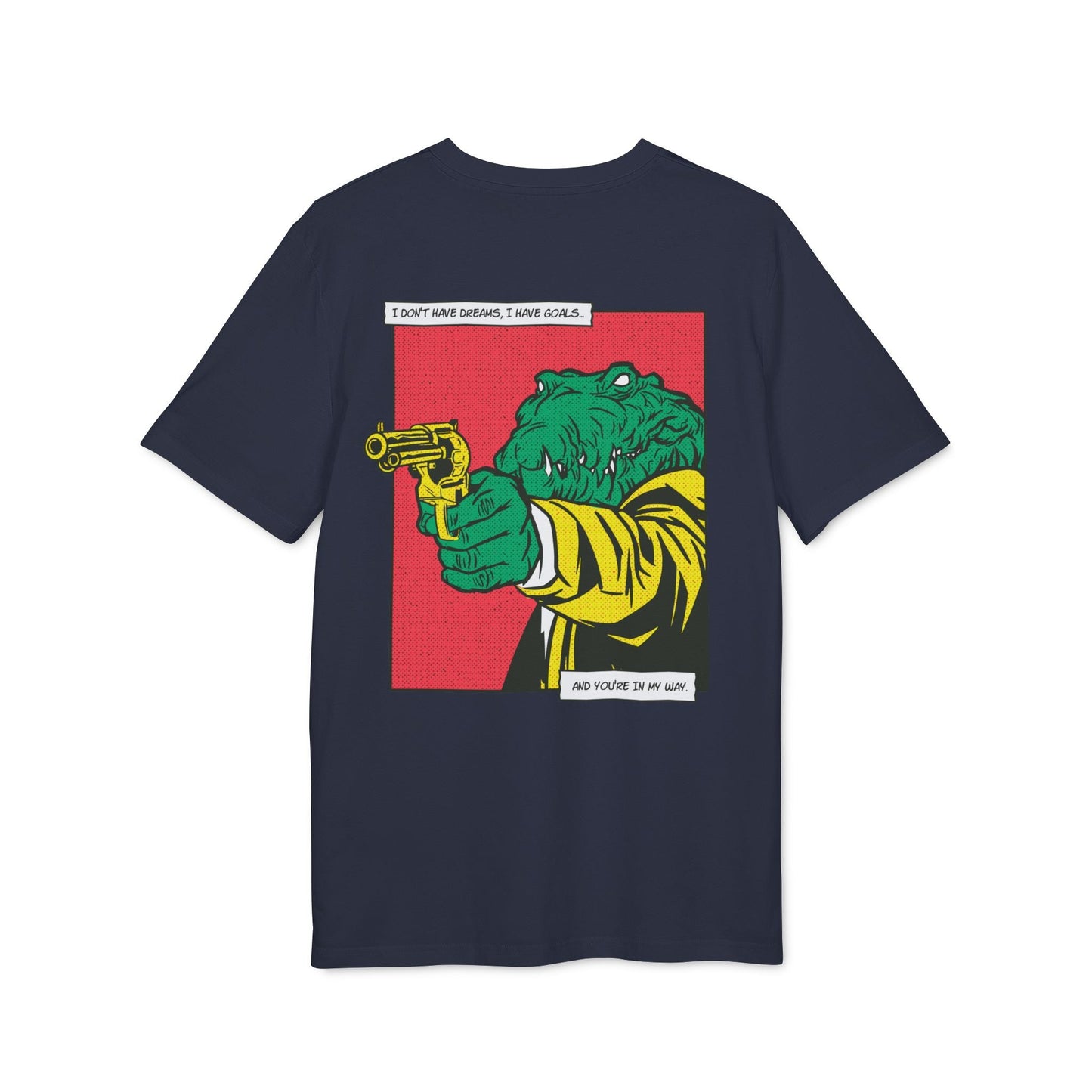 Alligator with Gun - Comic Mafia - Premium Bio Unisex T-Shirt - Back Print-5