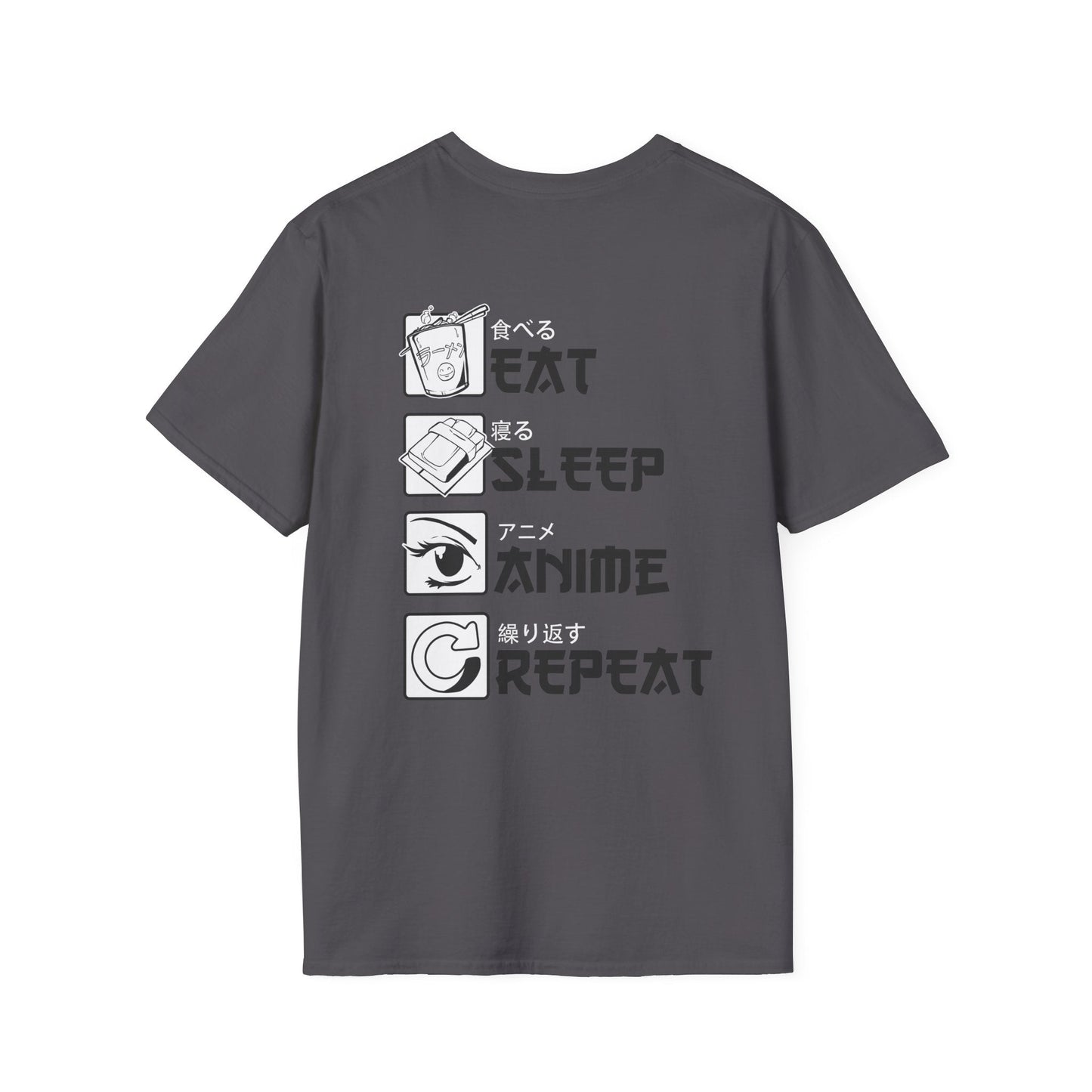 Eat Sleep Anime Repeat - Anime World - Unisex T-Shirt - Back Print-2
