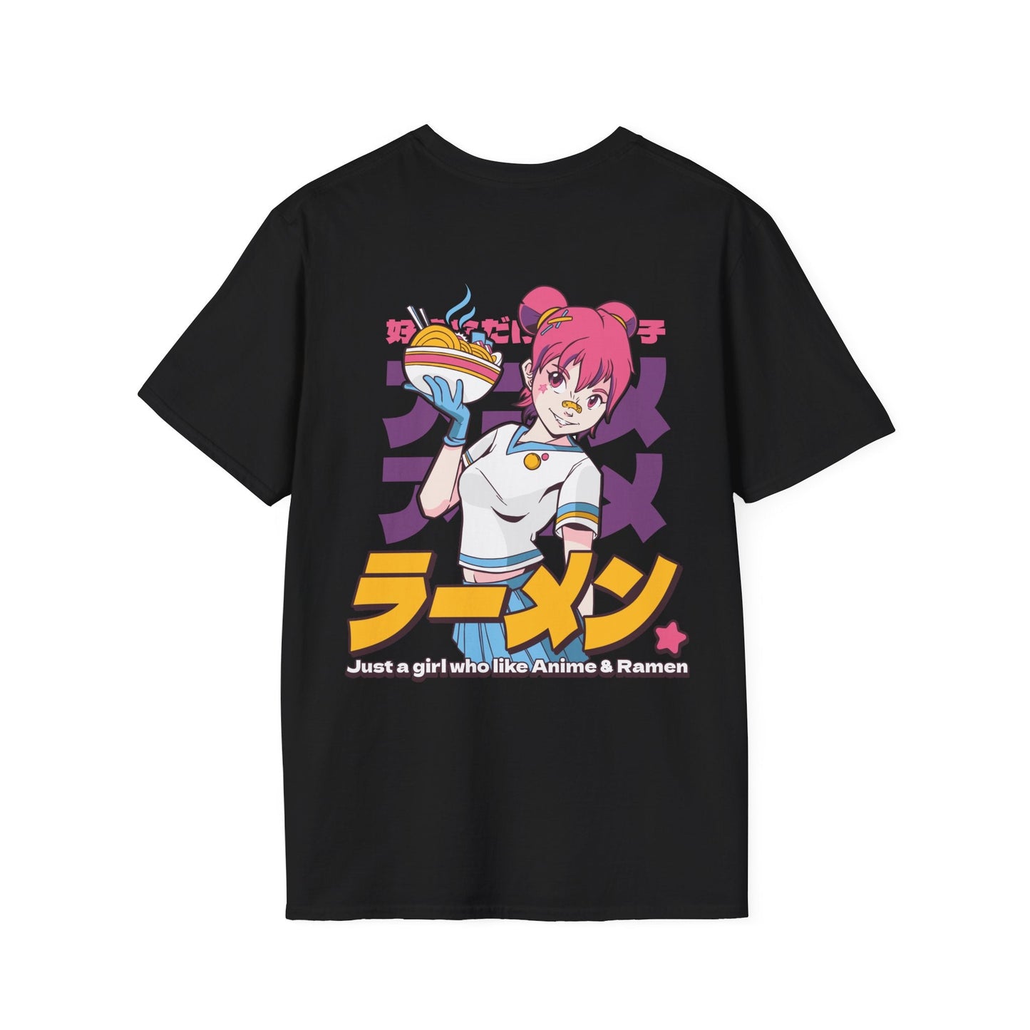 Just a girl who like Anime & Ramen - Anime World - Unisex T-Shirt - Back Print-0