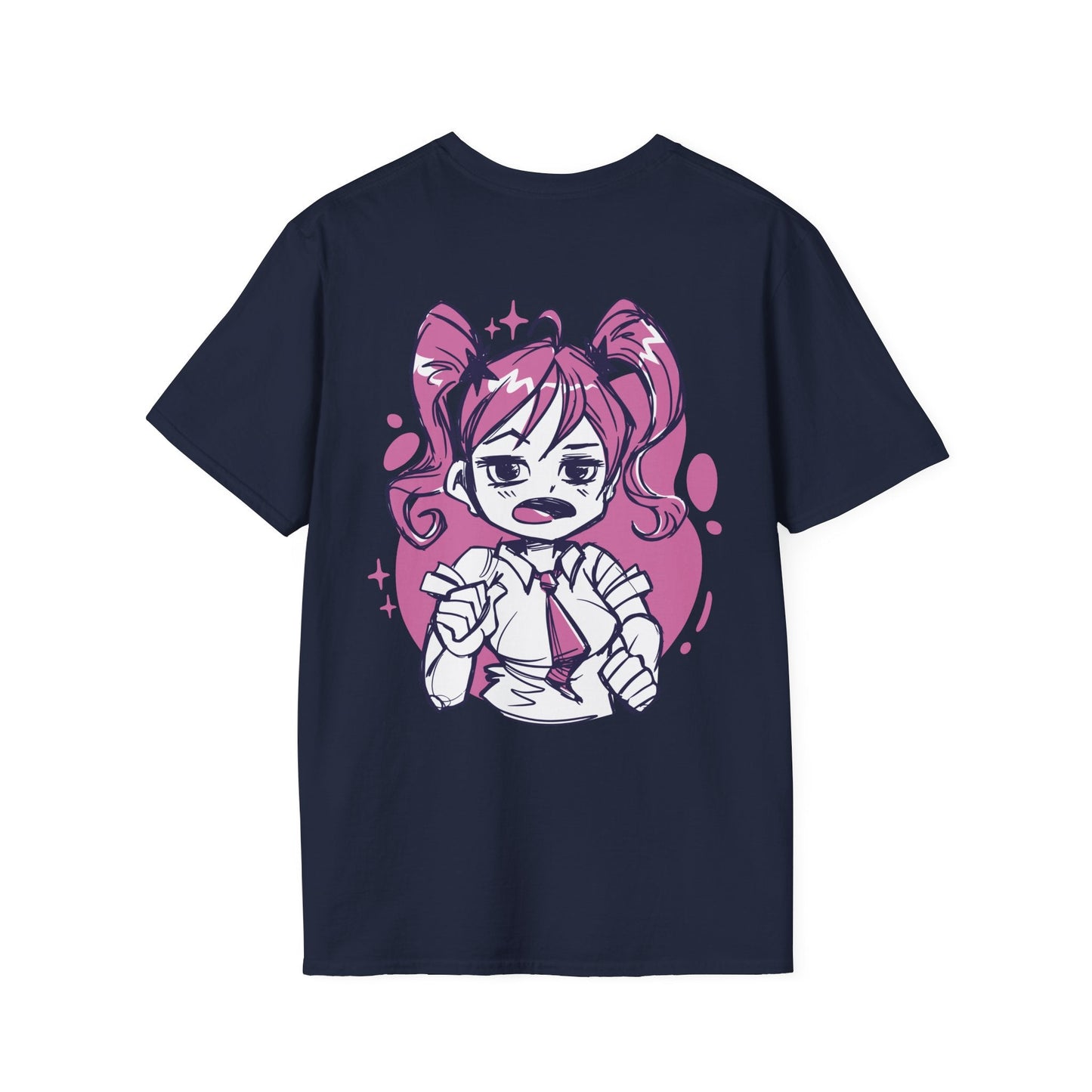 Anime Girl sketched - Anime World - Unisex T-Shirt - Back Print-2
