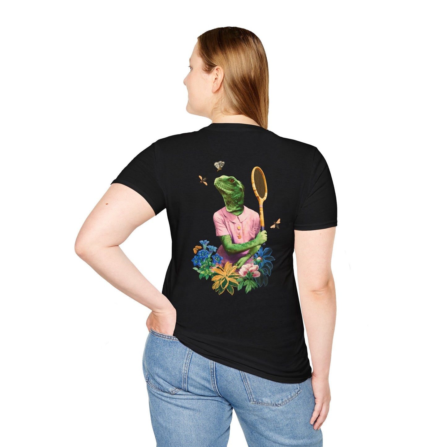 Lizard - Animal Human - Unisex T-Shirt - Back Print-2