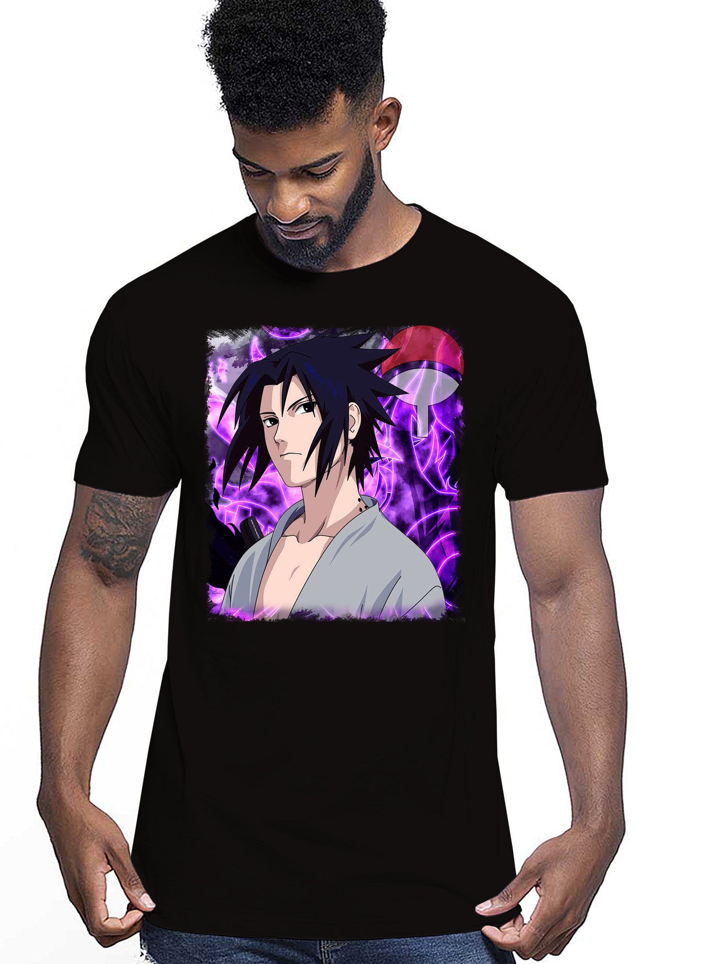 Sasuke Manga Anime Fumetti 6009-6-2 T-shirt Urban Men Uomo 100% Cotone Pettinato JK