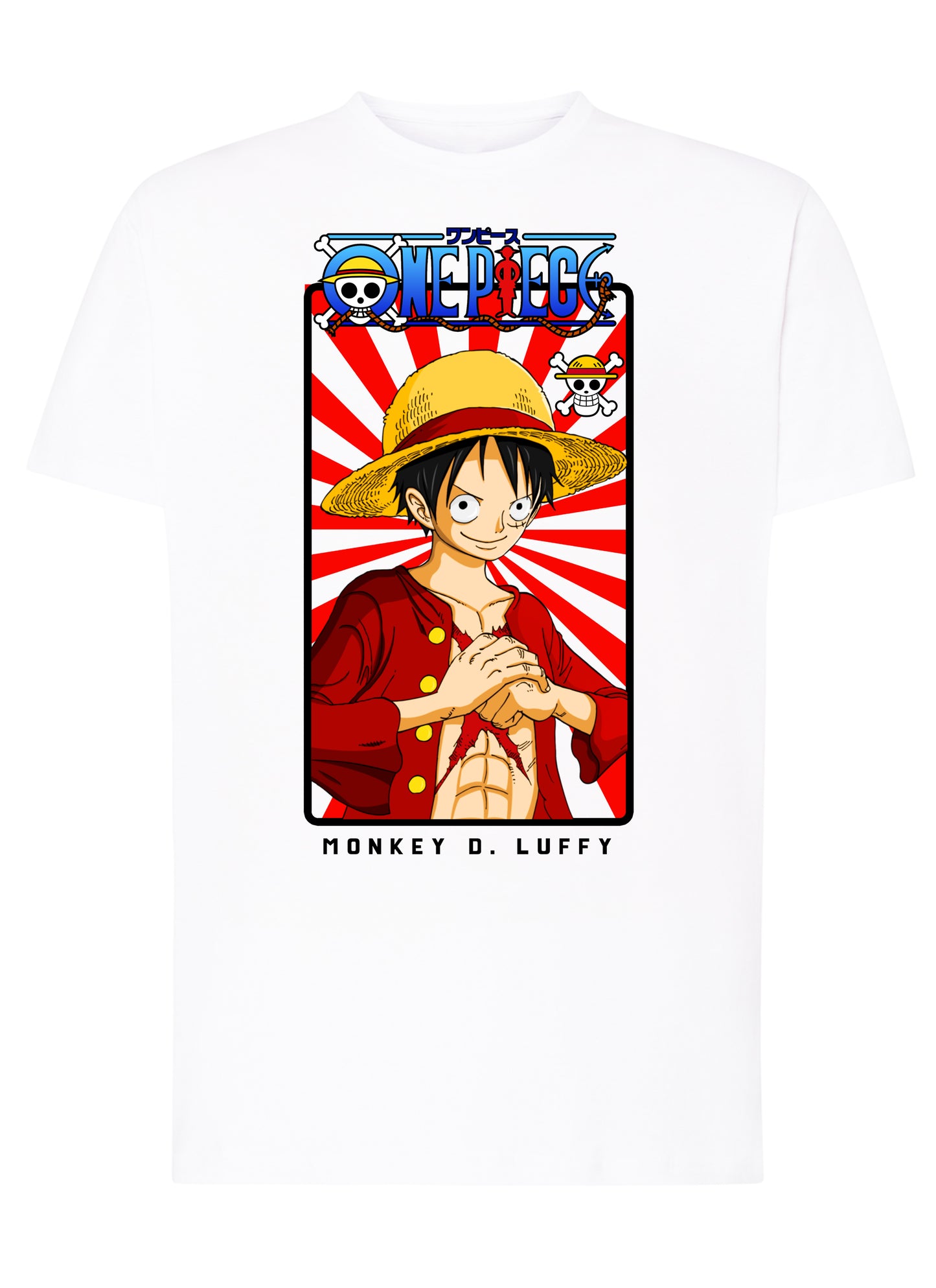 Of Luffy Manga Anime Fumetti 6018-27 T-shirt Urban Men Uomo 100% Cotone Pettinato JK