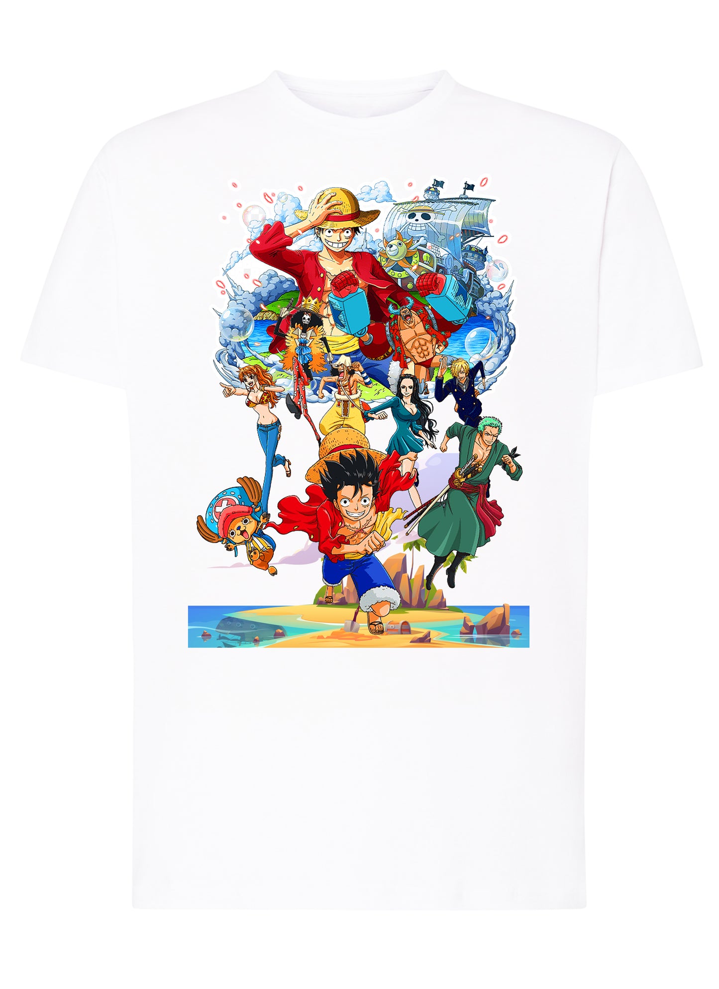 Of Luffy 4 Manga Anime Fumetti 6018-31 T-shirt Urban Men Uomo 100% Cotone Pettinato JK