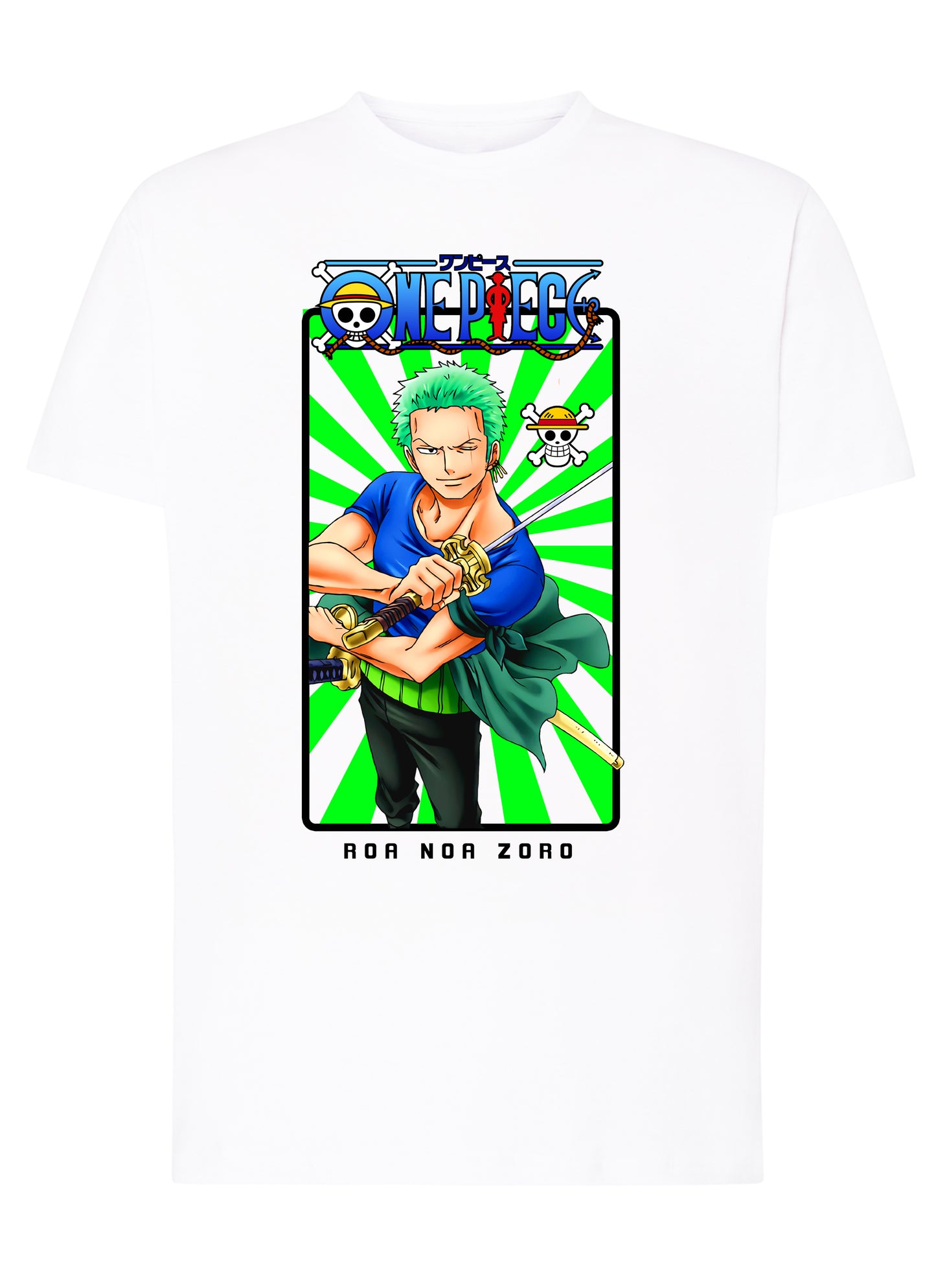 Of One Piece Zoro Manga Anime Fumetti 6018-77 T-shirt Urban Men Uomo 100% Cotone Pettinato JK