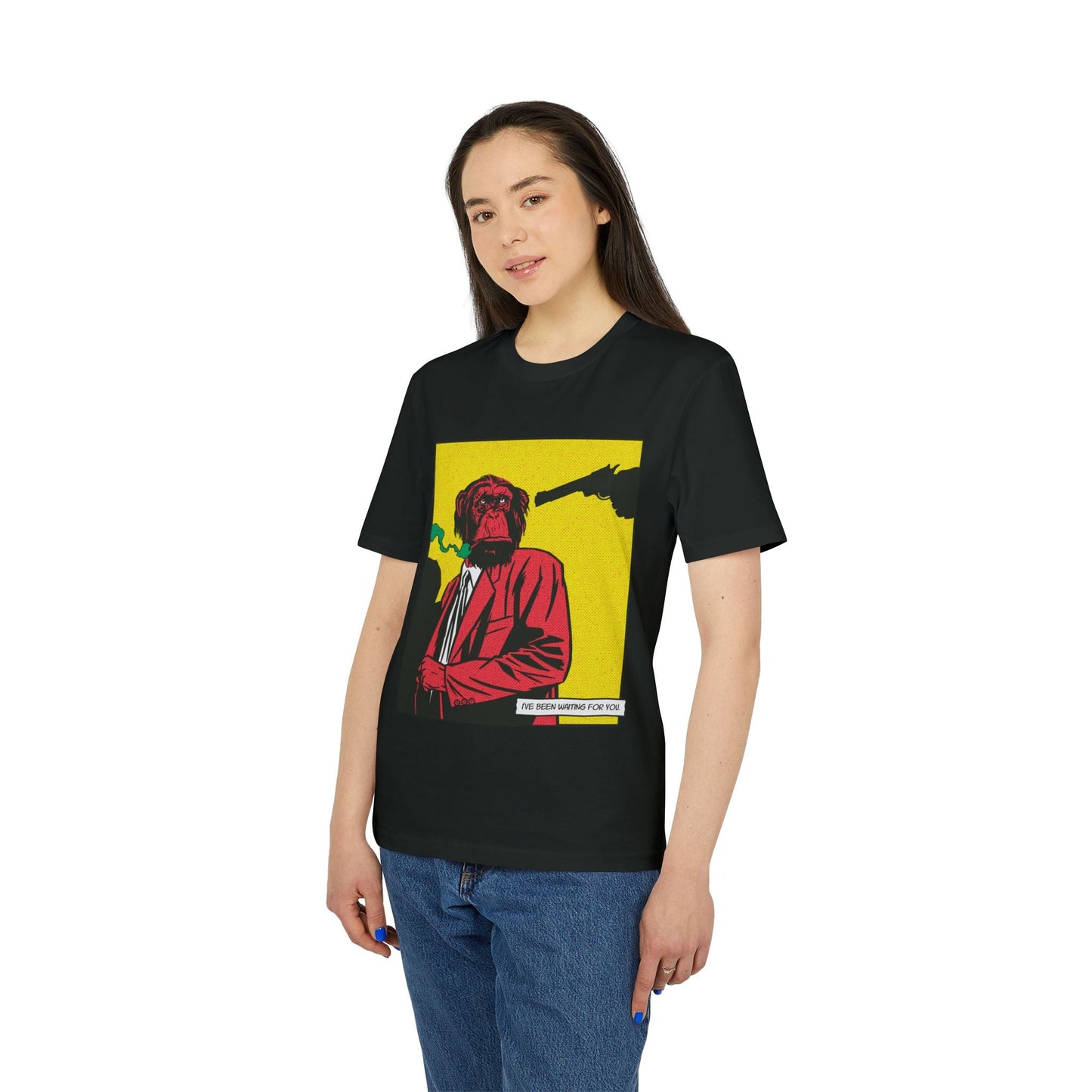 Monkey Gun - Comic Mafia - Premium Bio Unisex T-Shirt - Front Print-2