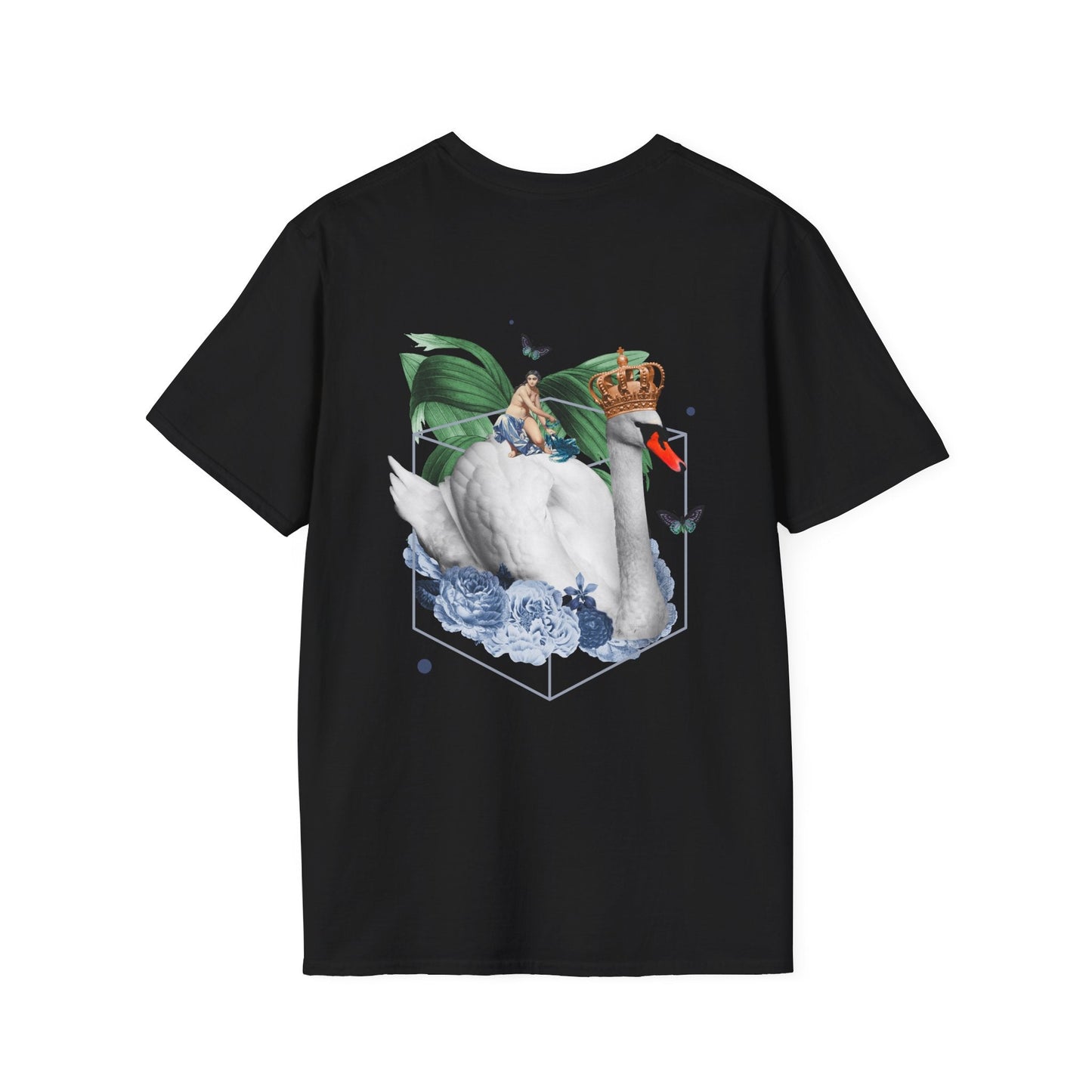 Swan - Quirky Collage - Unisex T-Shirt - Back Print-0