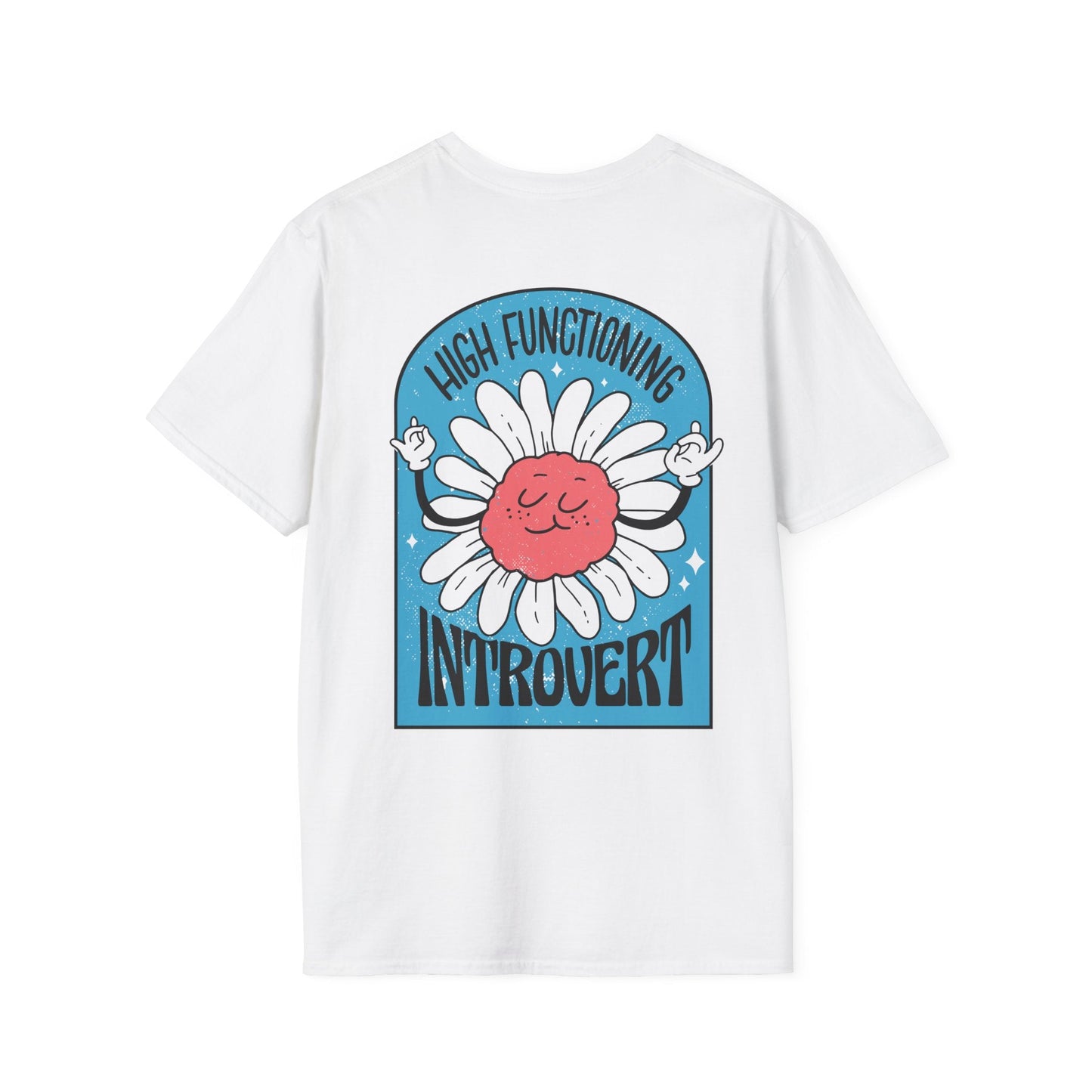 High functioning introvert - Antisocial Retro - Unisex T-Shirt - Back Print-0