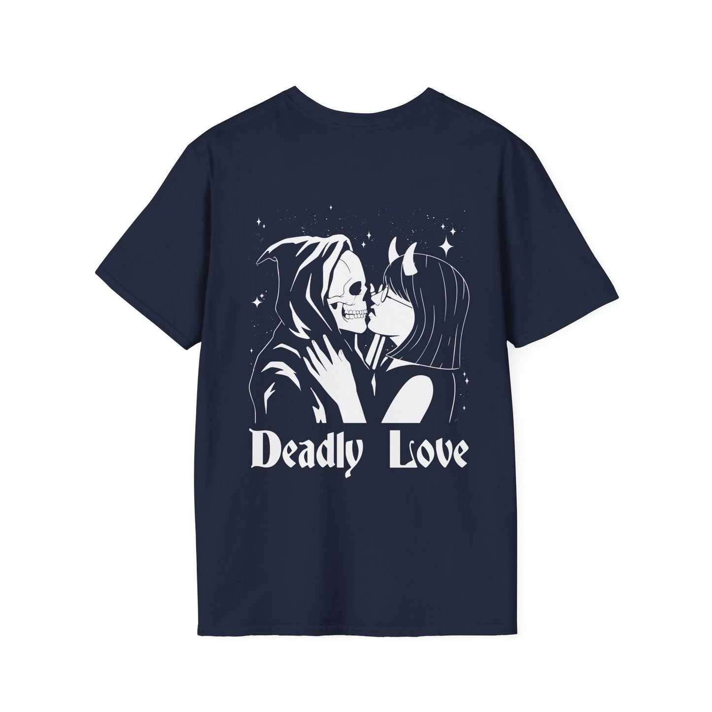 Deadly Love - Anime World - Unisex T-Shirt - Back Print-2