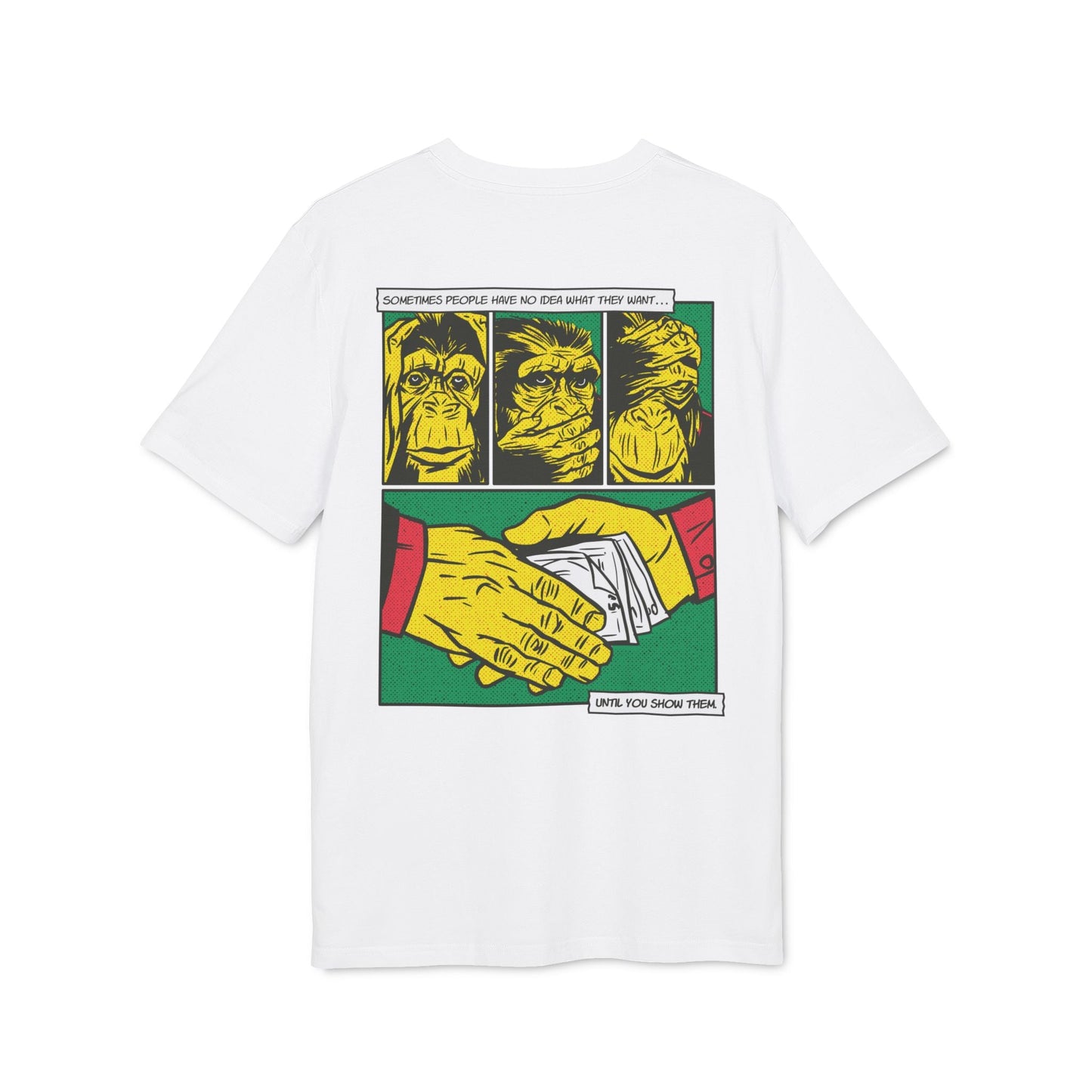 Three Monkeys - Comic Mafia - Premium Bio Unisex T-Shirt - Back Print-6