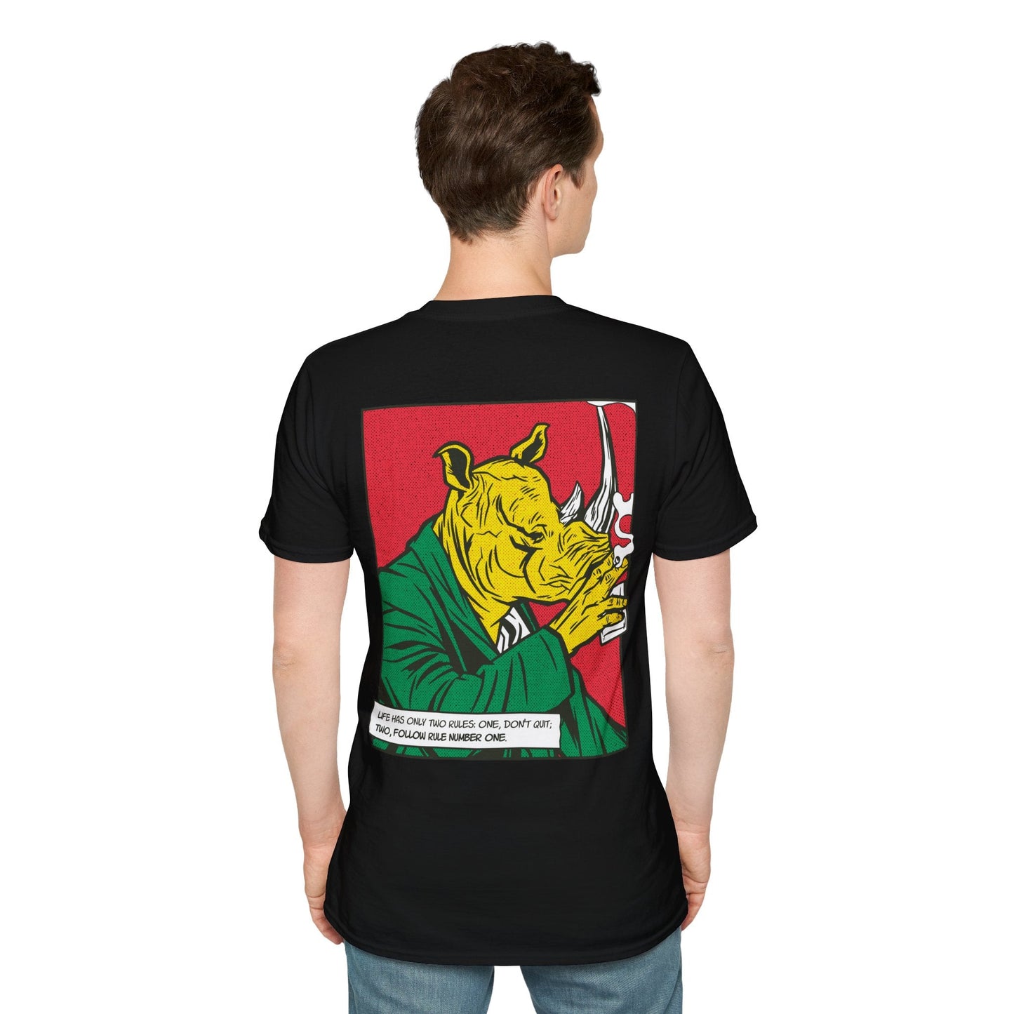 Rhinoceros - Comic Mafia - Unisex T-Shirt - Back Print-4