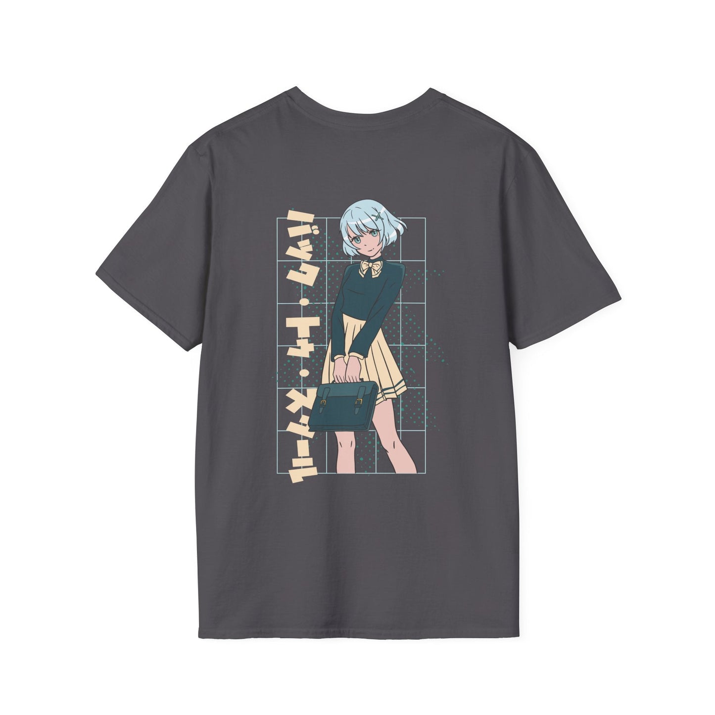Anime School Girl - Anime World - Unisex T-Shirt - Back Print-1