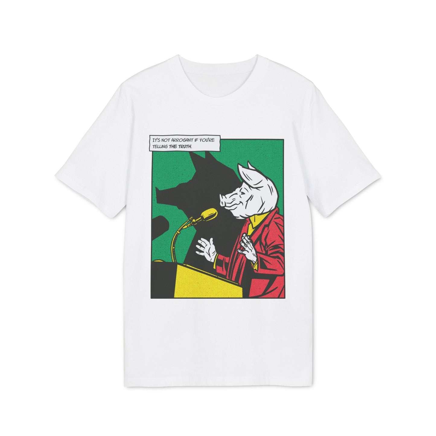 Pig Politician - Comic Mafia - Premium Bio Unisex T-Shirt - Front Print-6