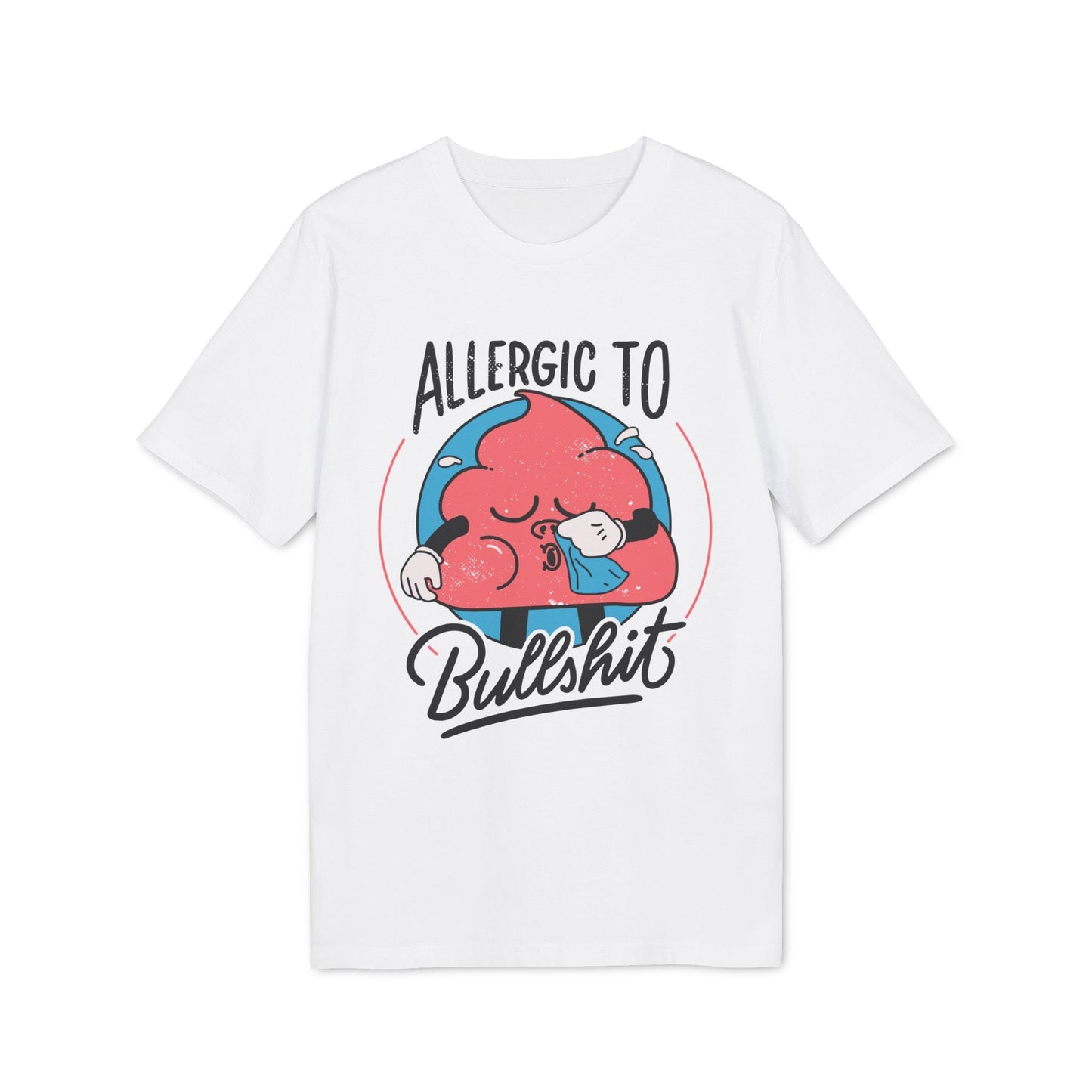 Allergic to Bullshit - Antisocial Retro - Premium Bio Unisex T-Shirt - Front Print-0