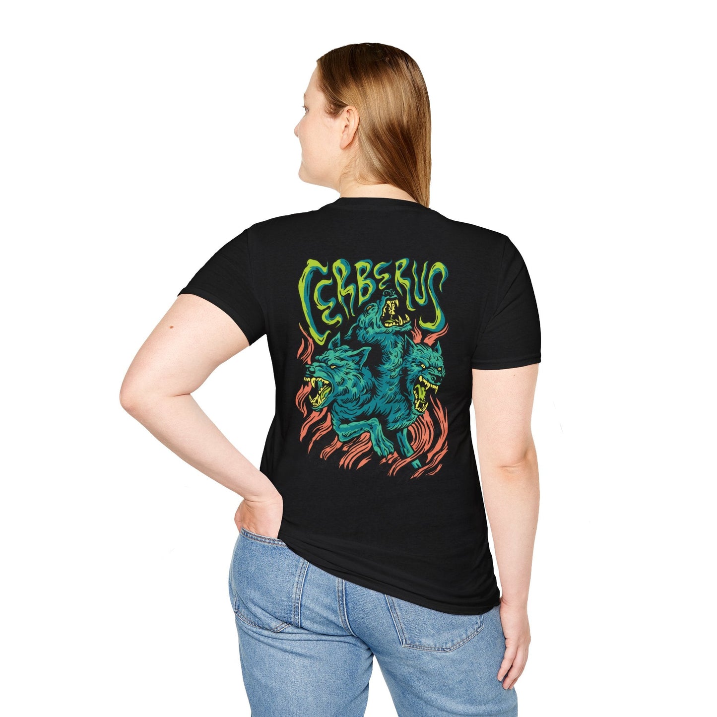 Cerberus - Greek Mythology - Unisex T-Shirt - Back Print-2