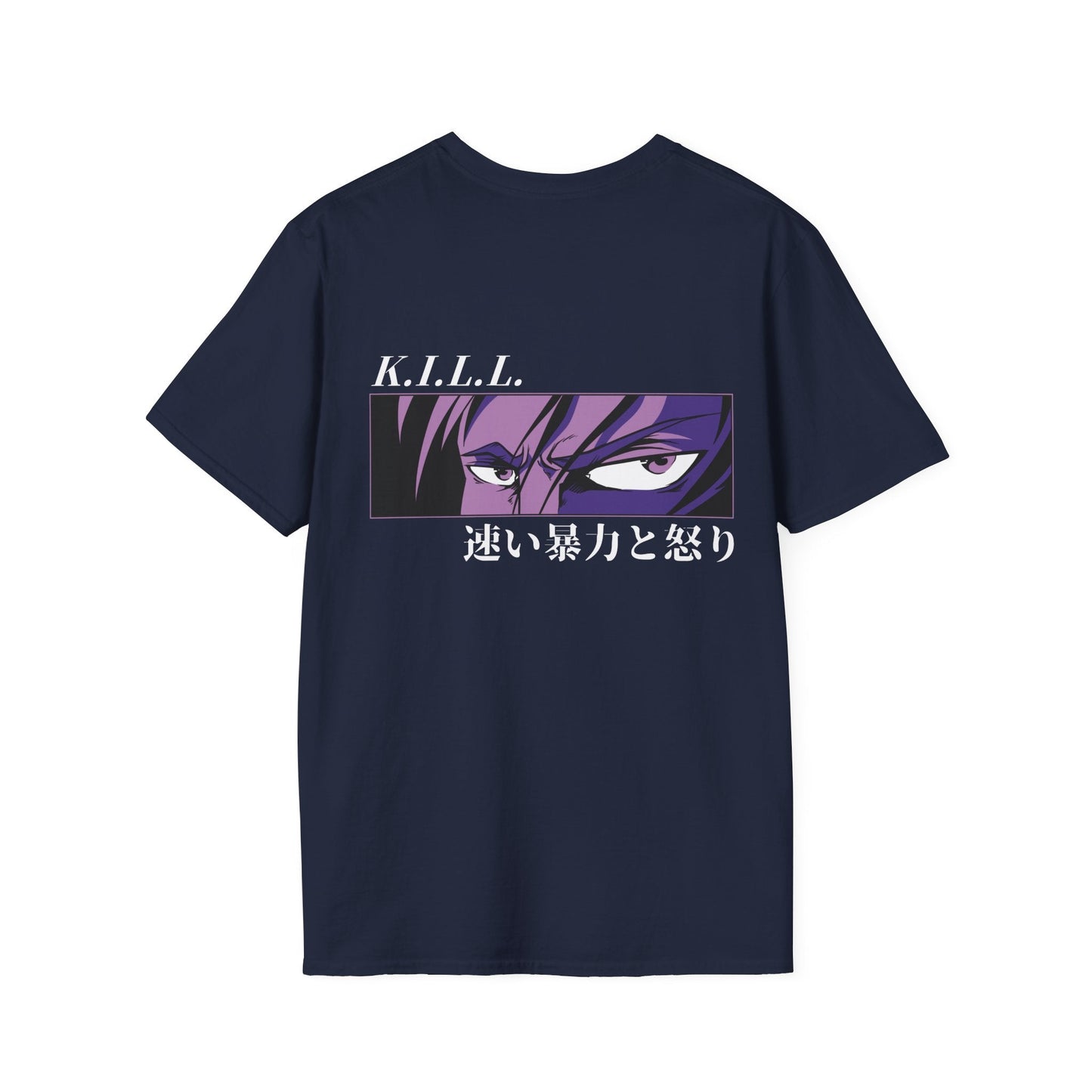 Kill Eyes - Anime World - Unisex T-Shirt - Back Print-2