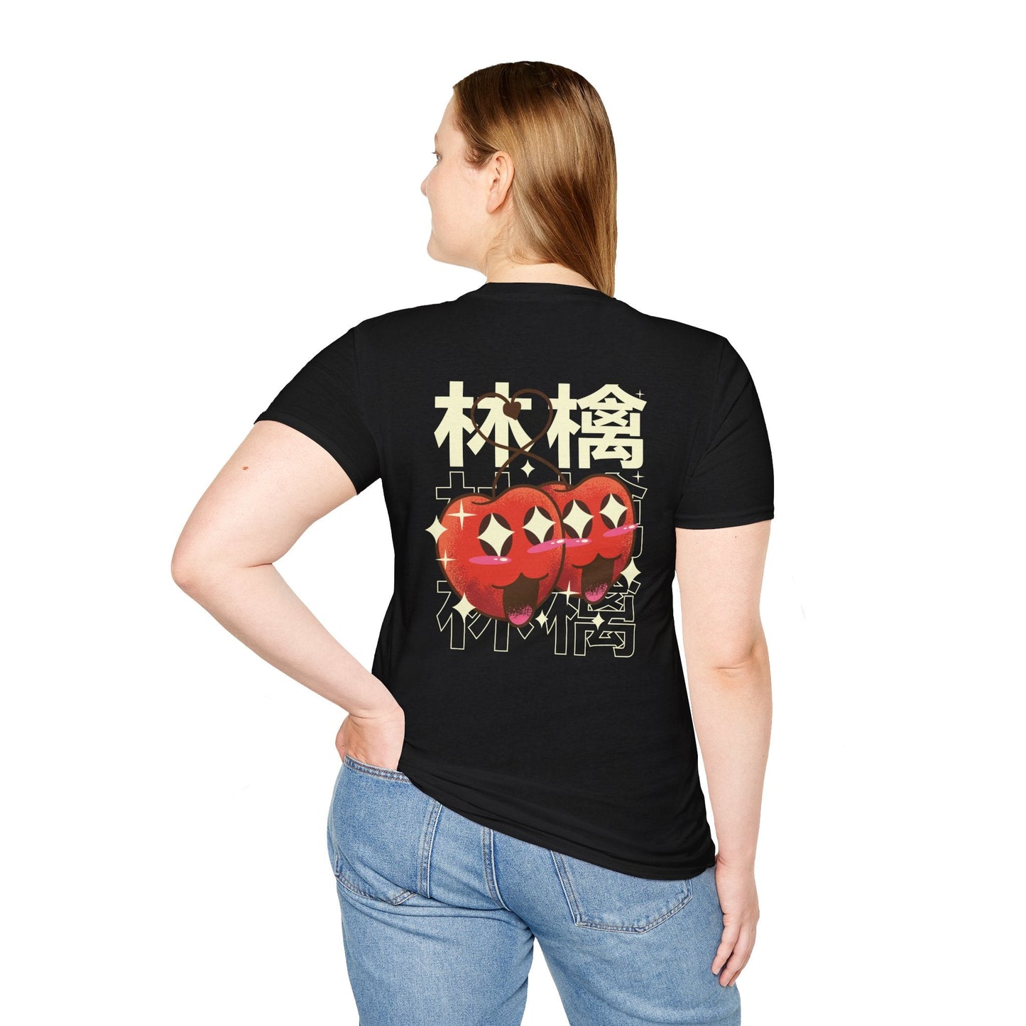 Cherry - Kawaii Character - Unisex T-Shirt - Back Print-2