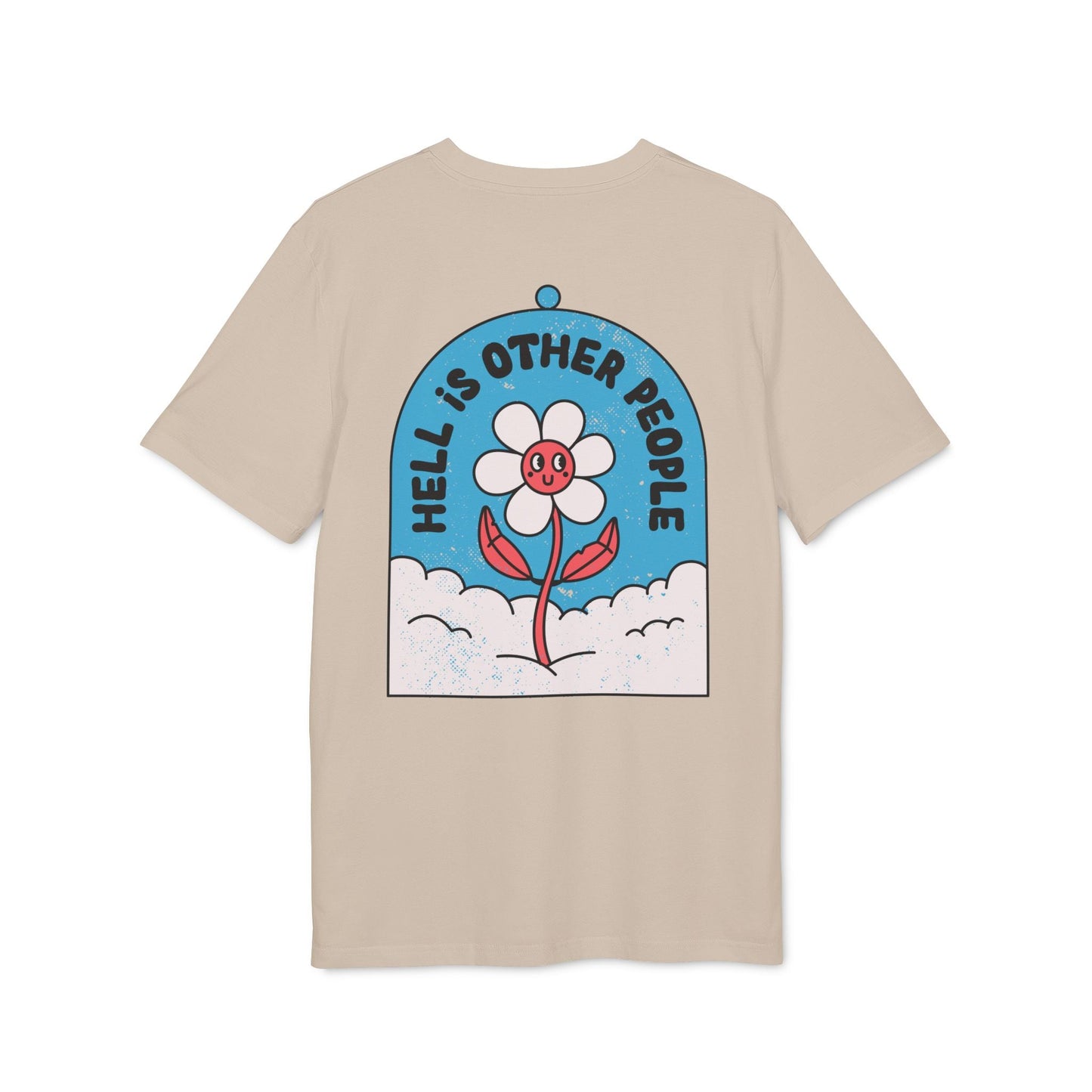 Hell is other People - Antisocial Retro - Premium Bio Unisex T-Shirt - Back Print-5