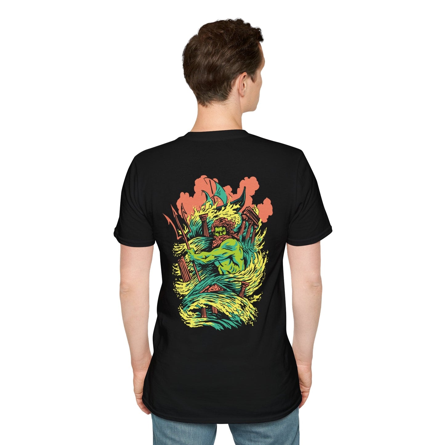 Poseidon - Greek Mythology - Unisex T-Shirt - Back Print-4