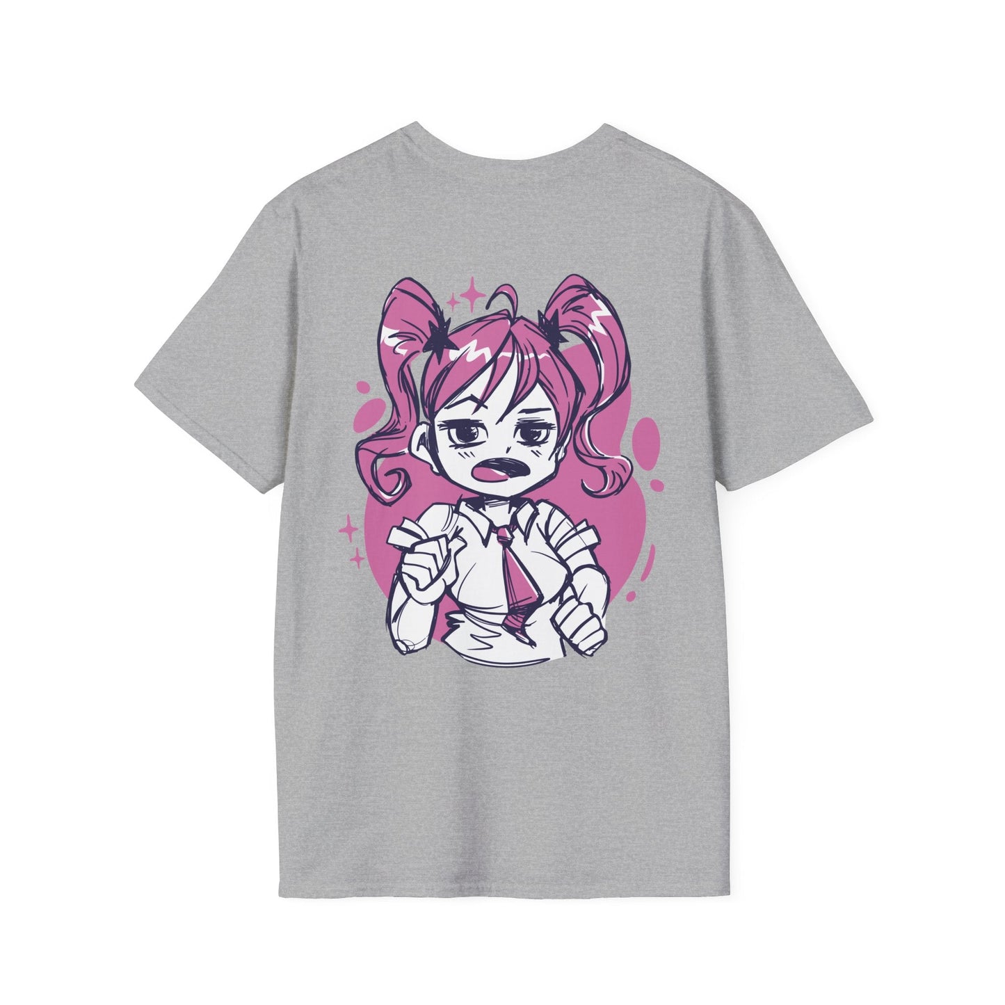 Anime Girl sketched - Anime World - Unisex T-Shirt - Back Print-4