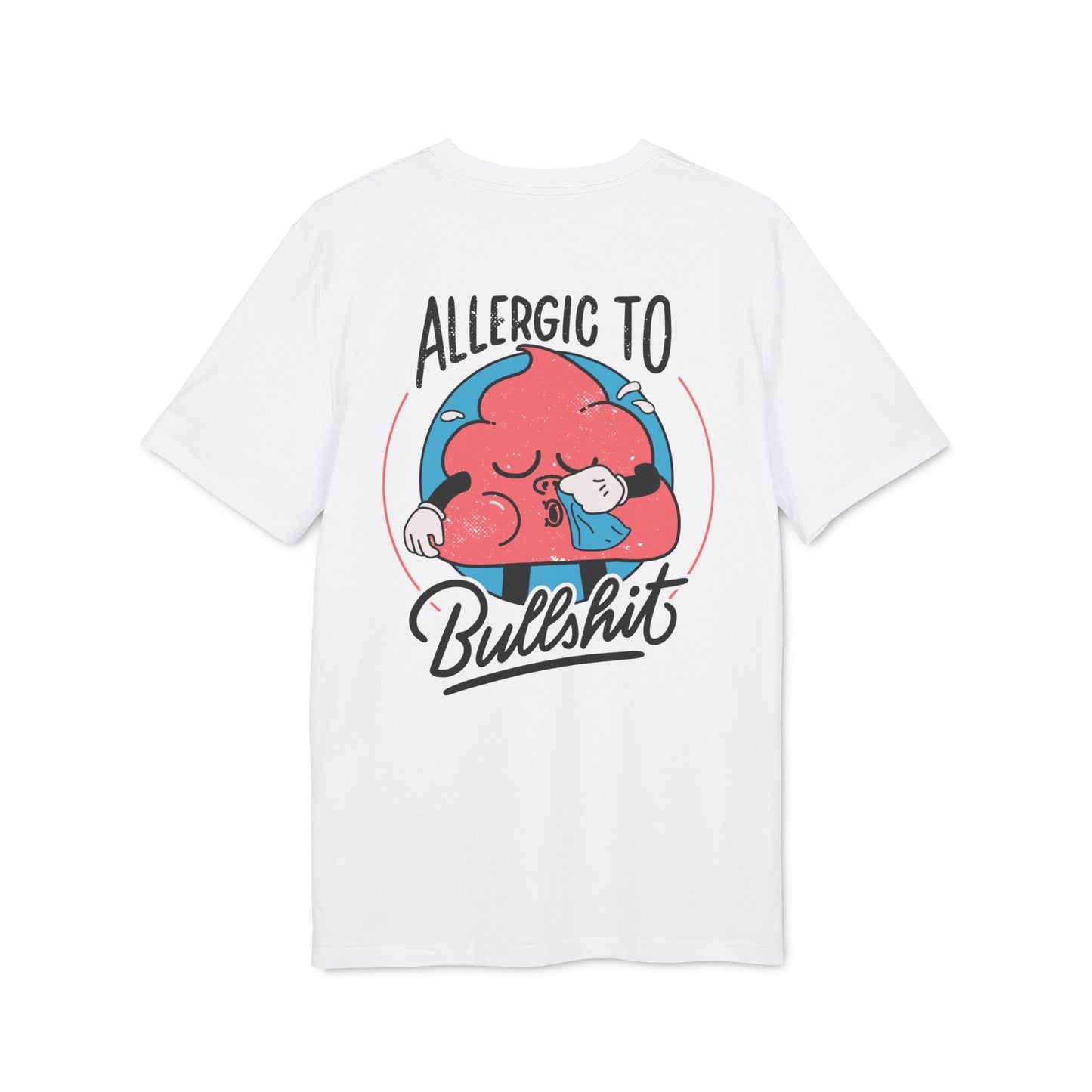 Allergic to Bullshit - Antisocial Retro - Premium Bio Unisex T-Shirt - Back Print-0