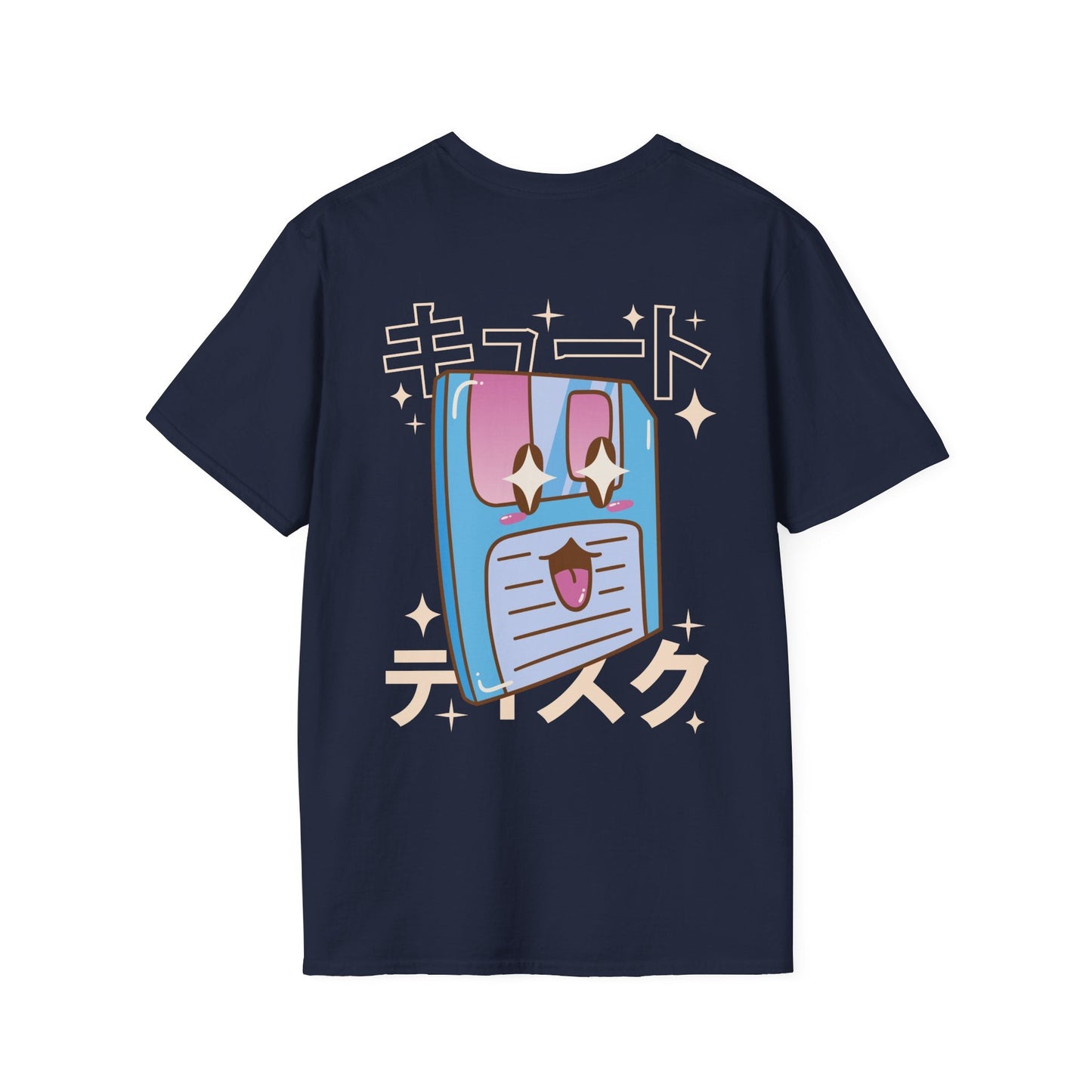 Floppy Disc - Kawaii Character - Unisex T-Shirt - Back Print-6