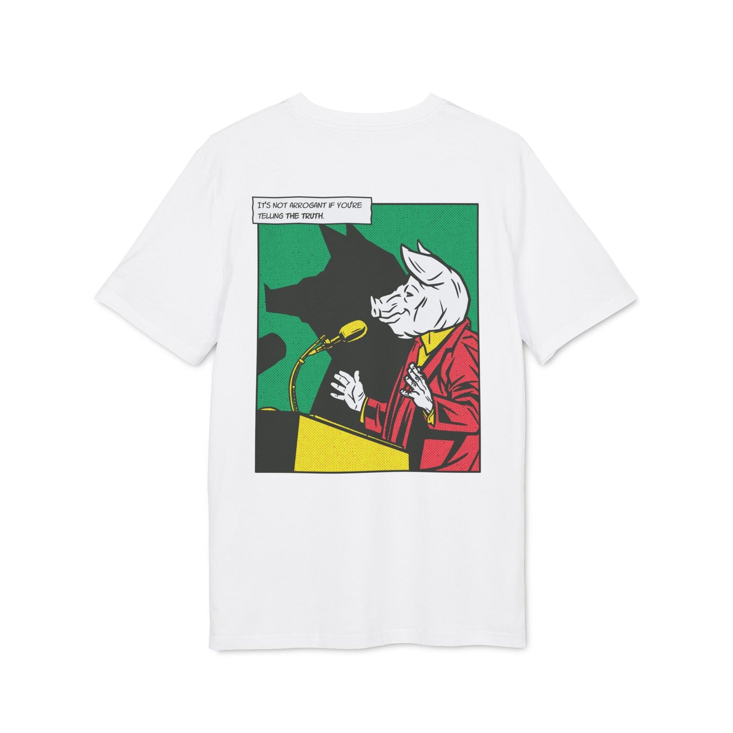 Pig Politician - Comic Mafia - Premium Bio Unisex T-Shirt - Back Print-6