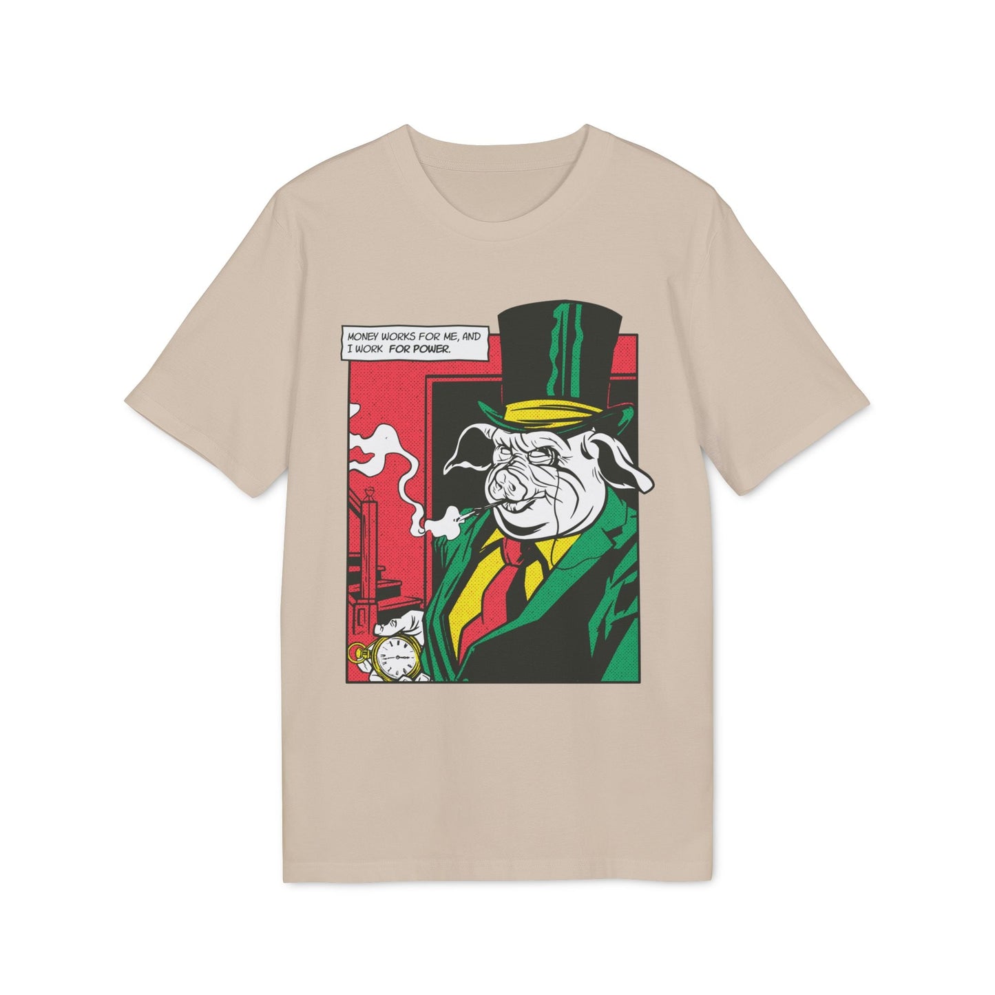 Boss Pig - Comic Mafia - Premium Bio Unisex T-Shirt - Front Print-7