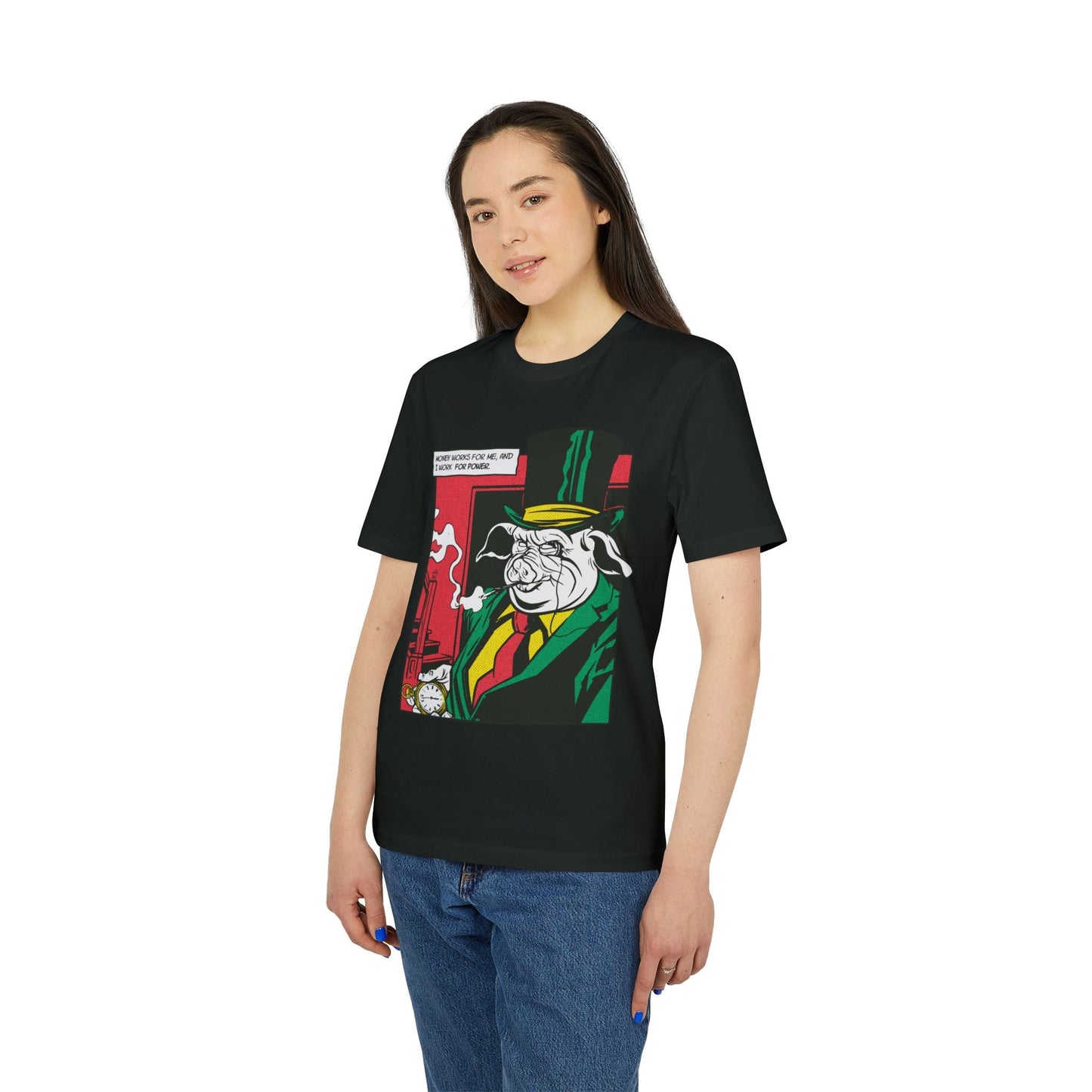 Boss Pig - Comic Mafia - Premium Bio Unisex T-Shirt - Front Print-2