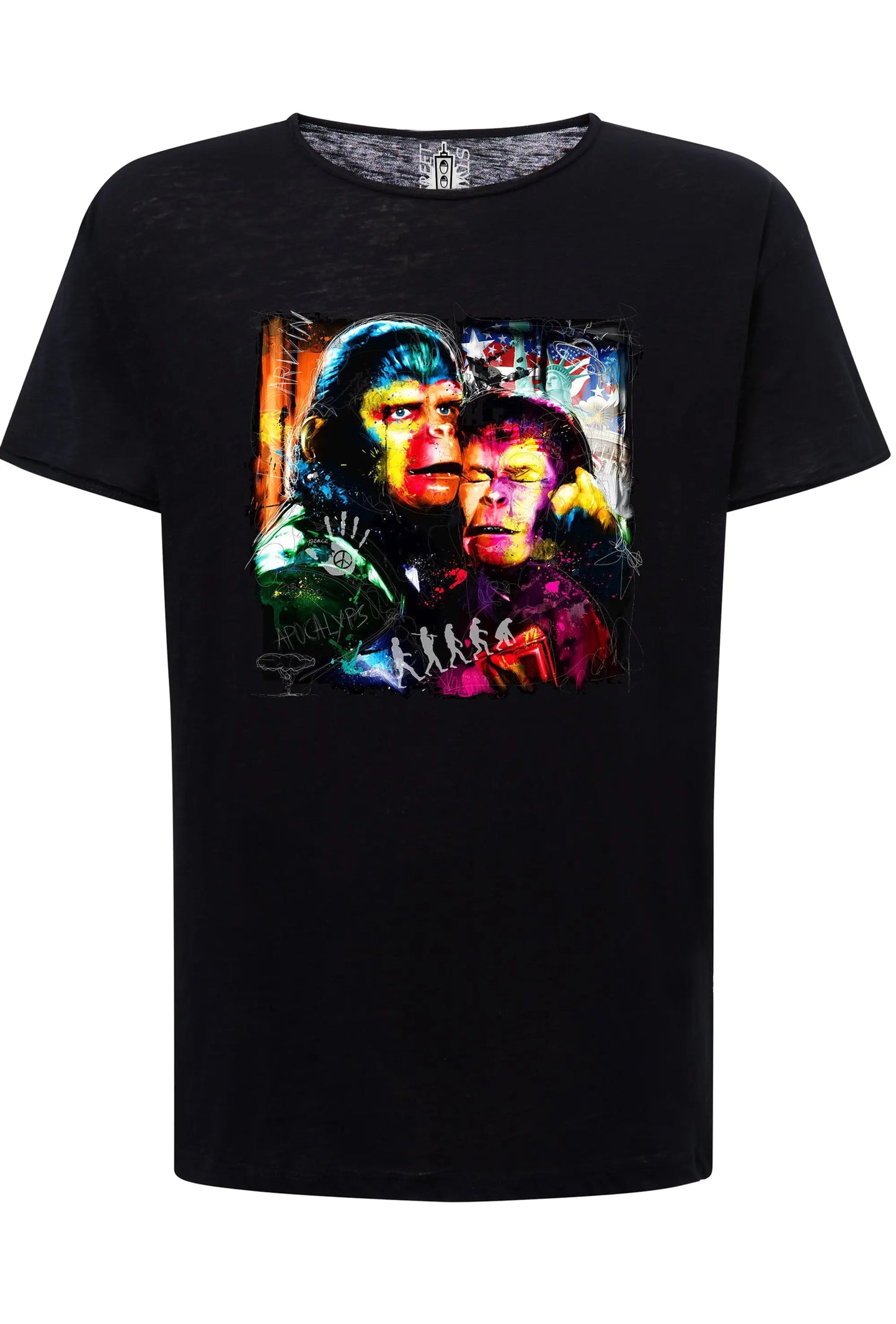 Apocalyps Pianeta delle Scimmie Color Stilizzato Film 18-20-33 T-shirt Urban Slub Men Uomo 100% Cotone Fiammato JK STREET STYLE