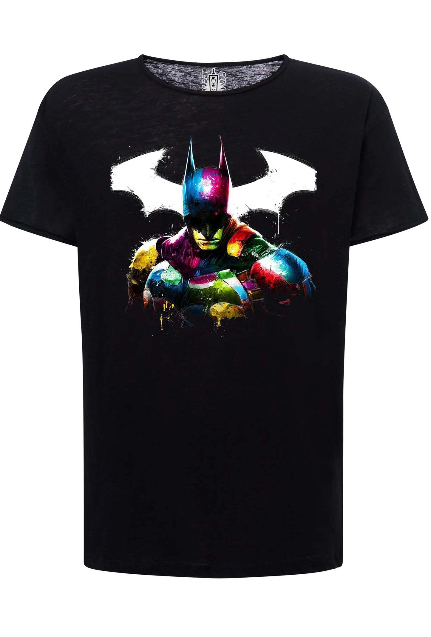 Batman Stilizzato Color Film Cinema Super Eroi 18-20-10 T-shirt Urban Slub Men Uomo 100% Cotone Fiammato JK STREET STYLE