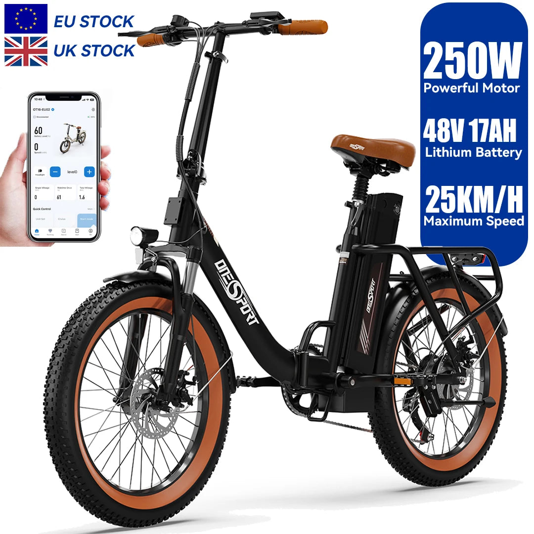 ONESPORT Customization EU UK Direct Shipping Stock Foldable EBike Electric Bike City Electric Bicycle Bicicleta Electrica E Bike-6