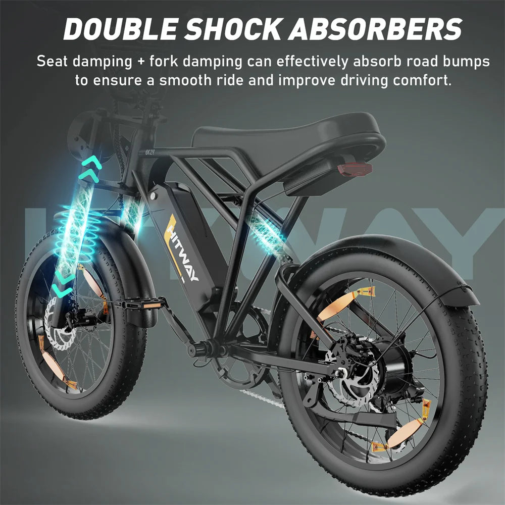 HITWAY BK29 Wholesale 48V 15Ah 250W 20"*4.0 Fat Tire Electric Mountain Bike, All-Terrain E-Bike for Off-Road Riding, CE-5