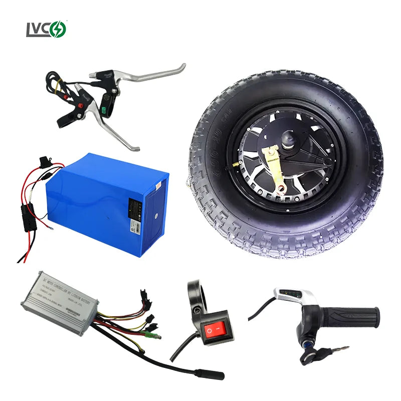 LVCO High Quality Electric Scooter Conversion Kit With Battery Electric Wheelbarrow Conversion Kit Tire Included for Carts-1