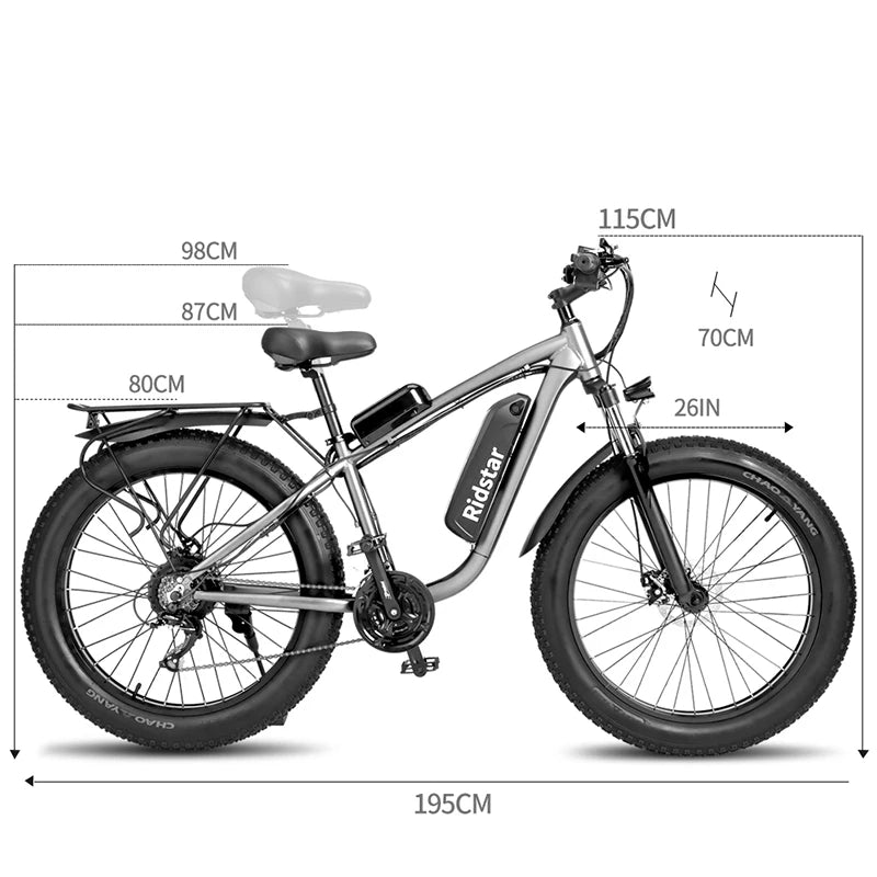 EU Warehouse Drop Shipping Electric Bike 1000w Powerful 48v Factory Direct Sales 26inch Fat Tire Electric Adult Off-road Bicycle-5